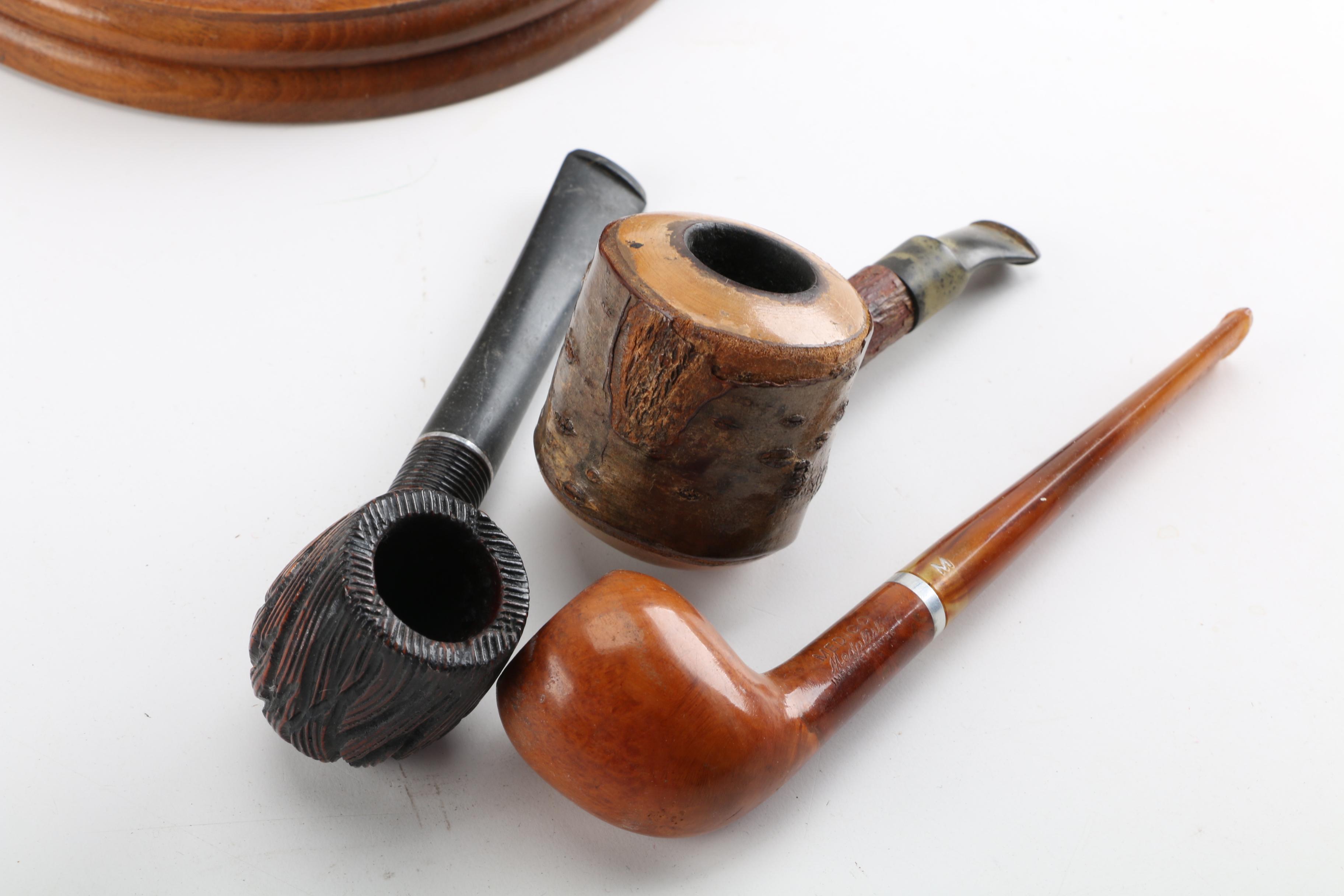 Tobacco Pipes with Pipe Rack