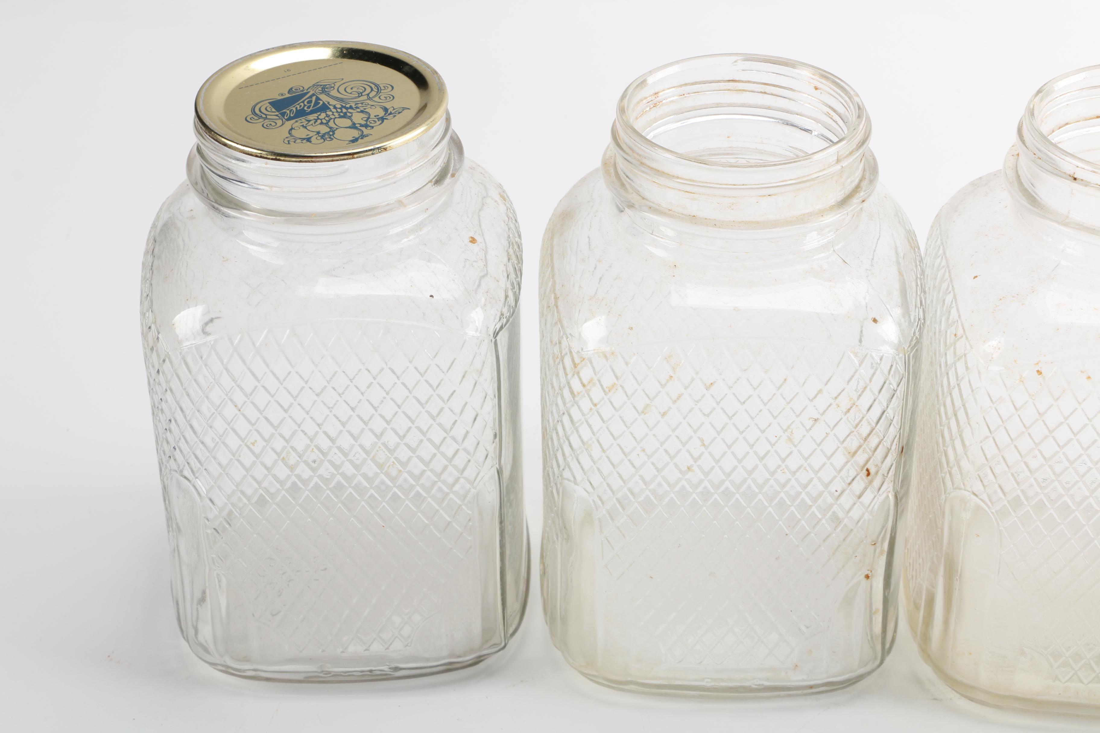Depression Era Quilted Glass Coffee and Collectible Jars