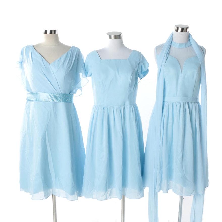 Women's Renz Bridal Powder Blue Bridesmaid Dresses