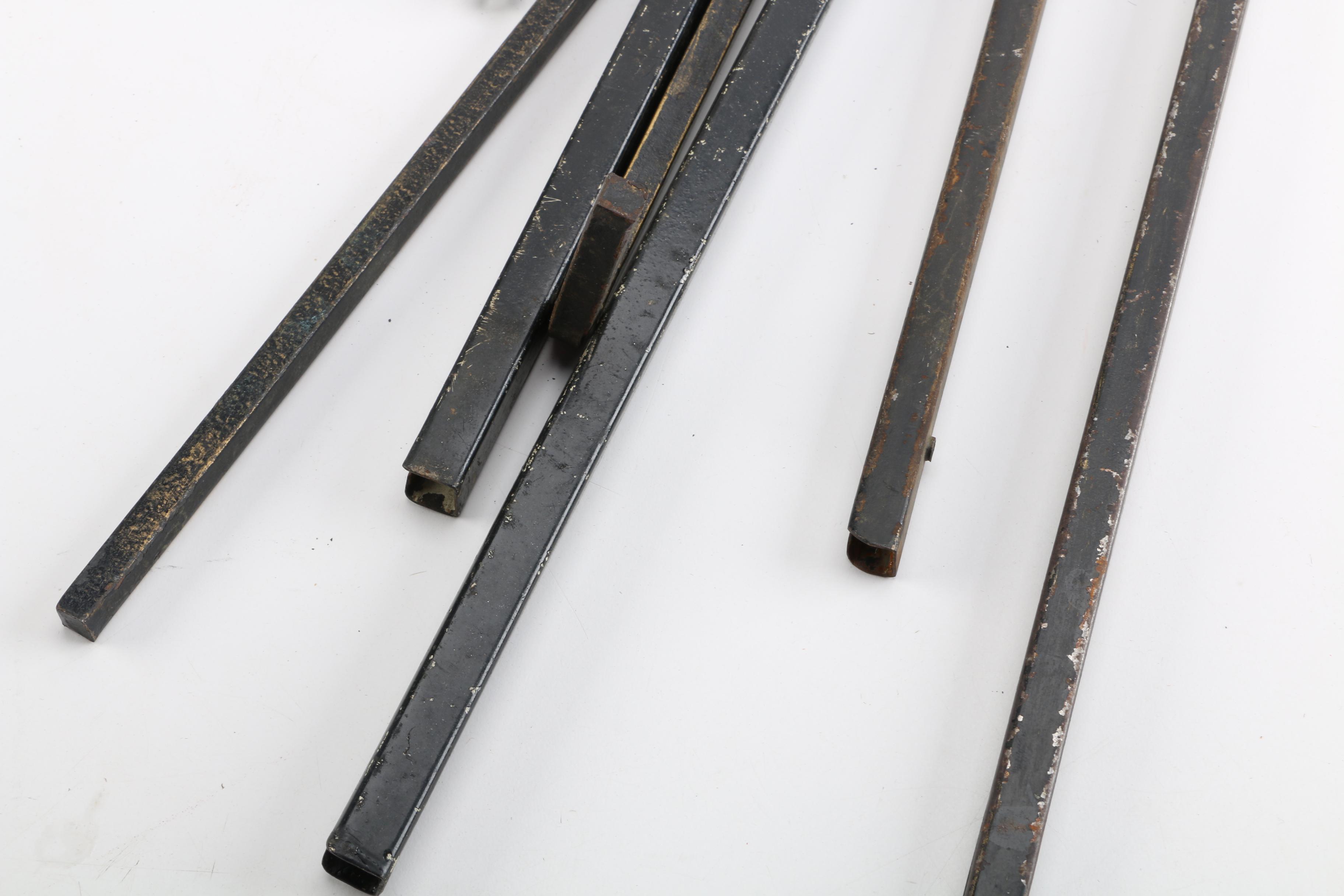 Antique Metalwork Hanging Rod Brackets for Drapery Including Fleur-De-Lis