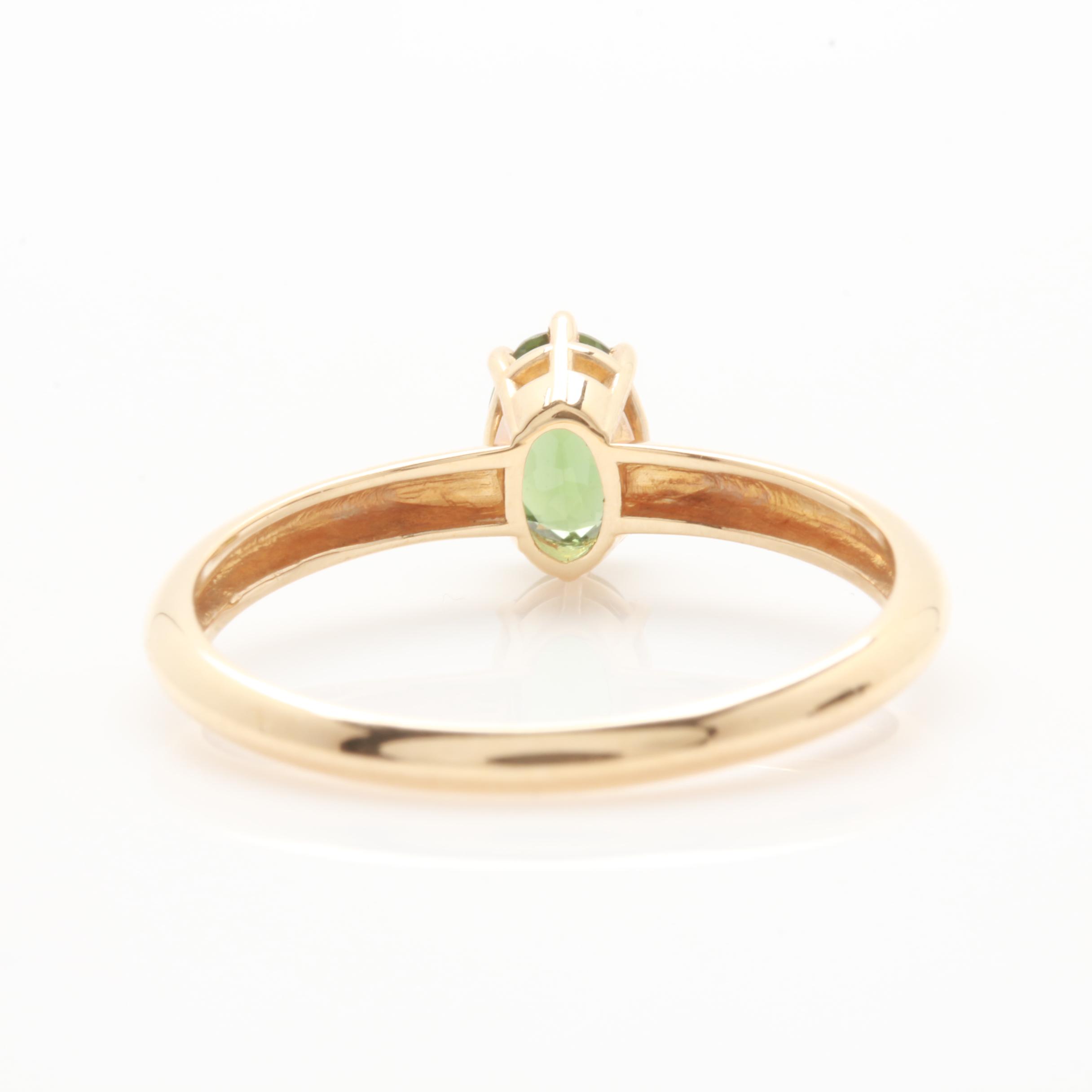 14K Yellow Gold Green Tourmaline Ring