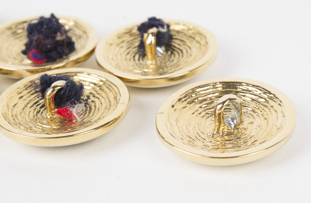 St. John Gold Toned Metal and Black Enamel Replacement Logo Buttons