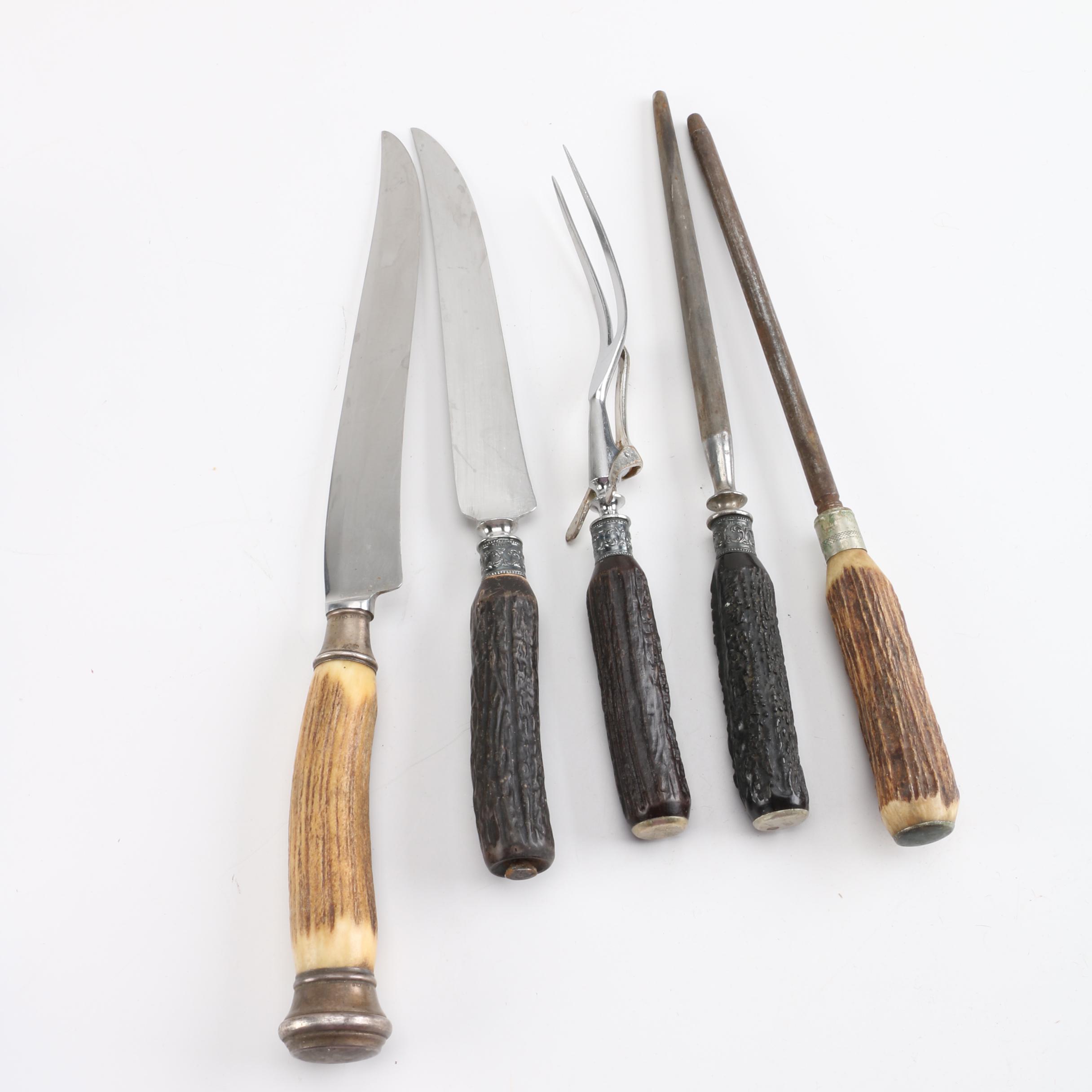Horn and Sterling Silver Carving Utensils Featuring John Hasselbring