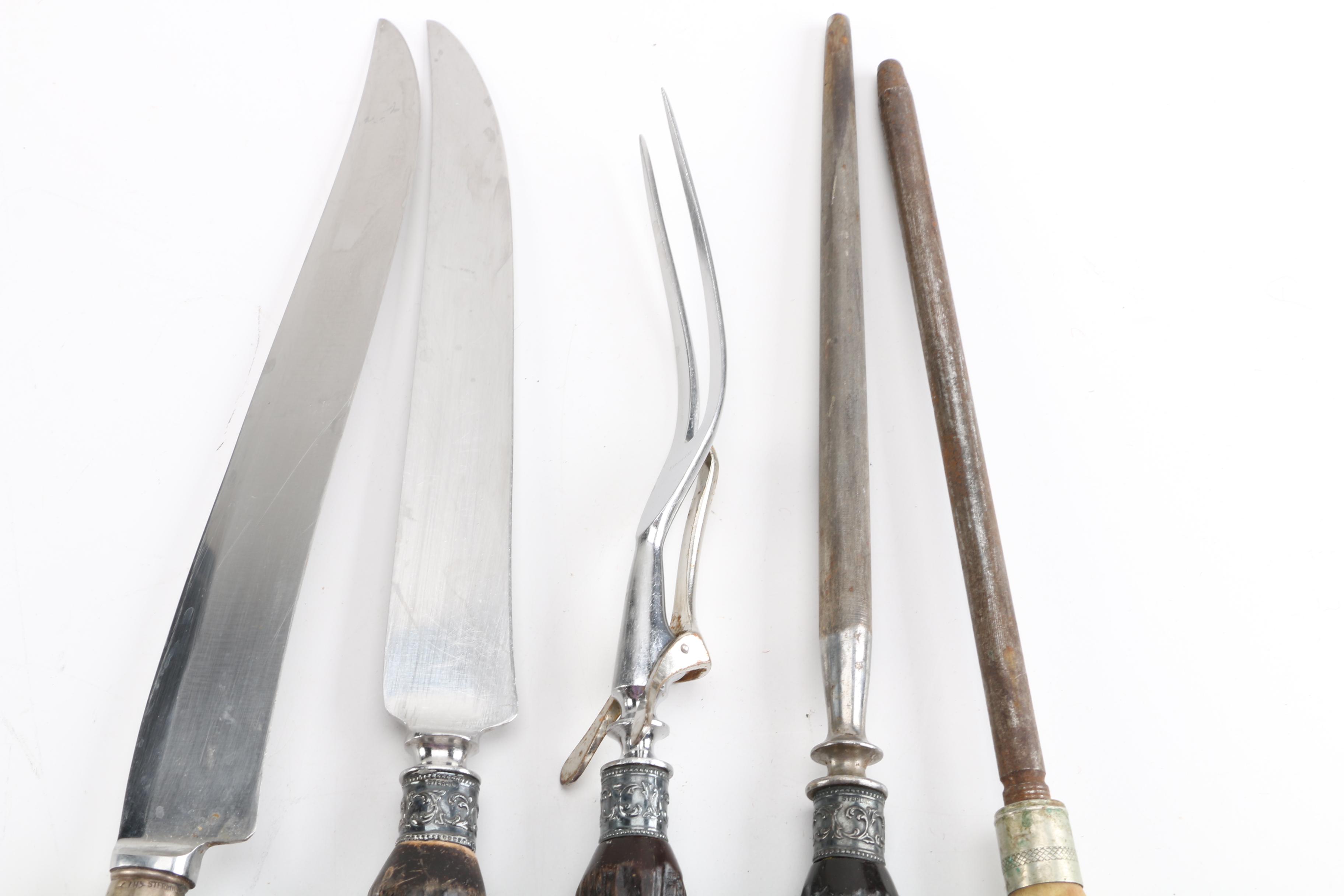 Horn and Sterling Silver Carving Utensils Featuring John Hasselbring
