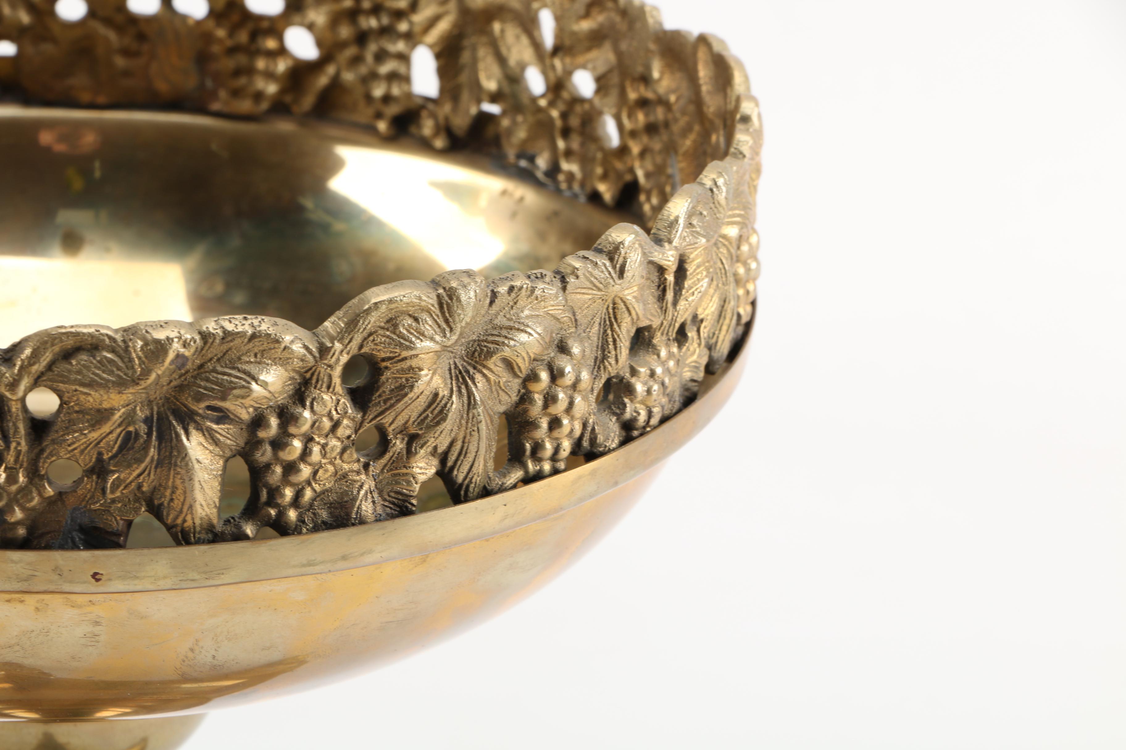 Baldwin Forged Solid Brass Candlesticks and Sadek Footed Bowl