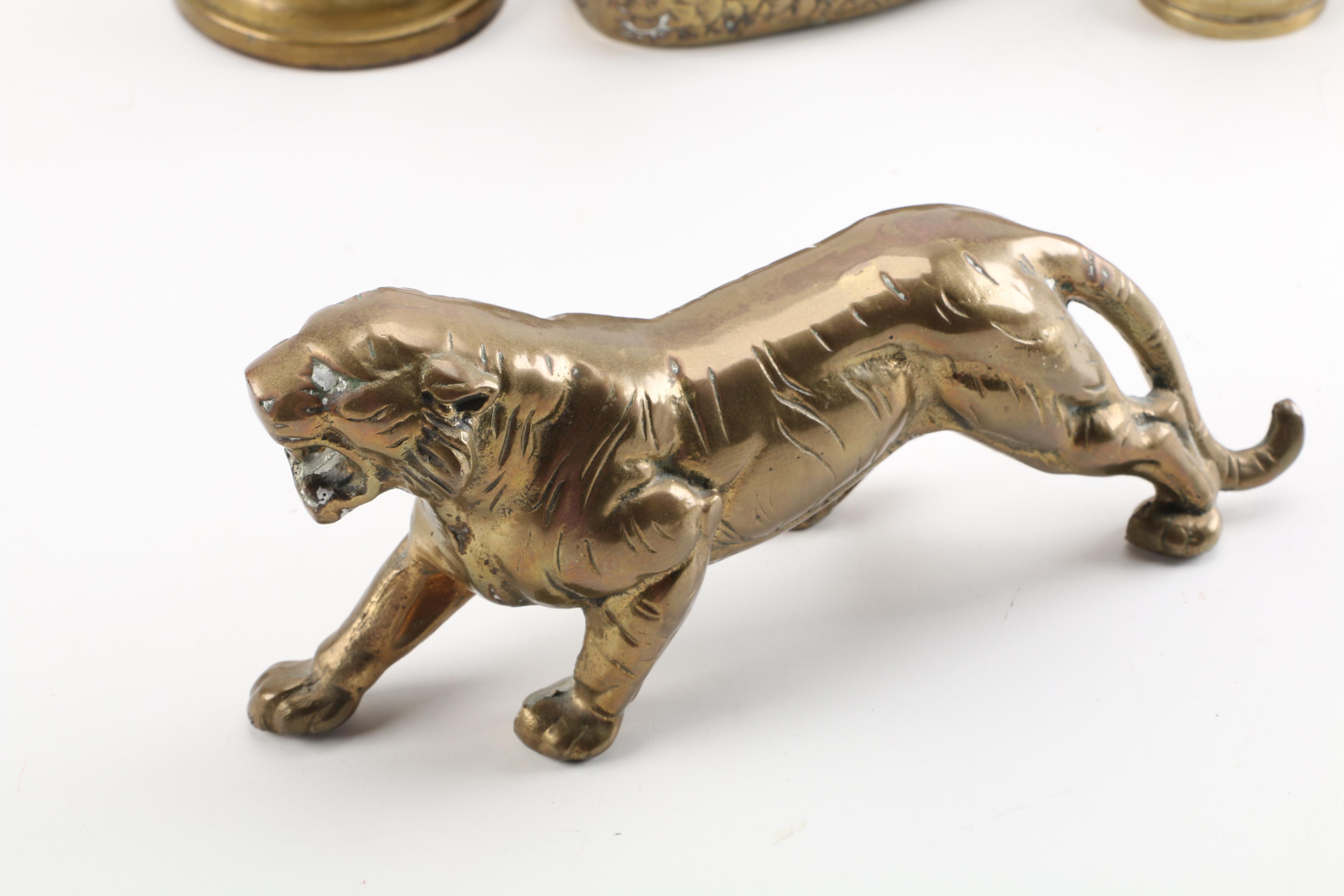 Assorted Decor Including Faber Bros. New York Krome-Kraft Candlestick Holder