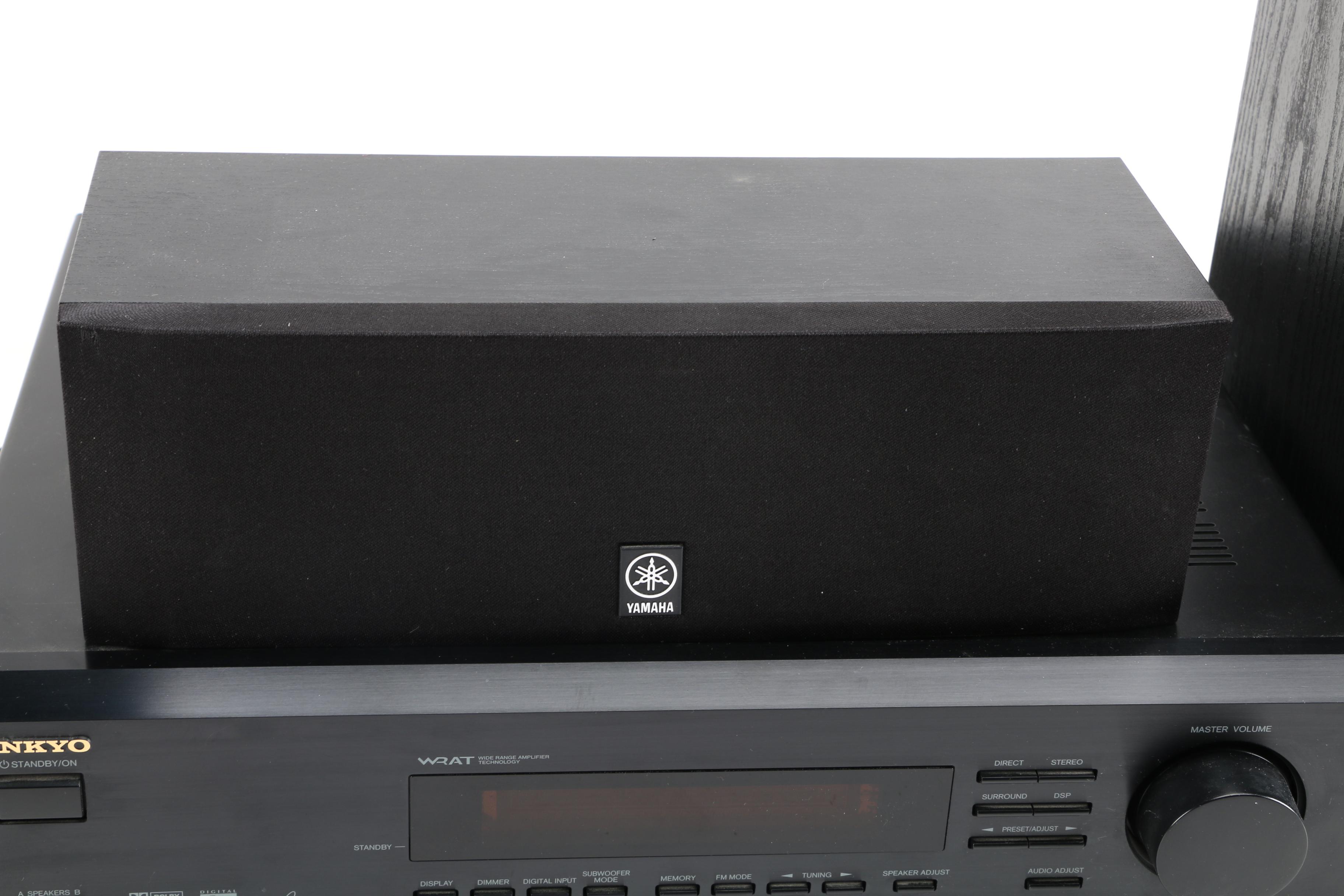Onkyo HT-R500 Receiver, Onkyo Speaker and Yamaha Speakers