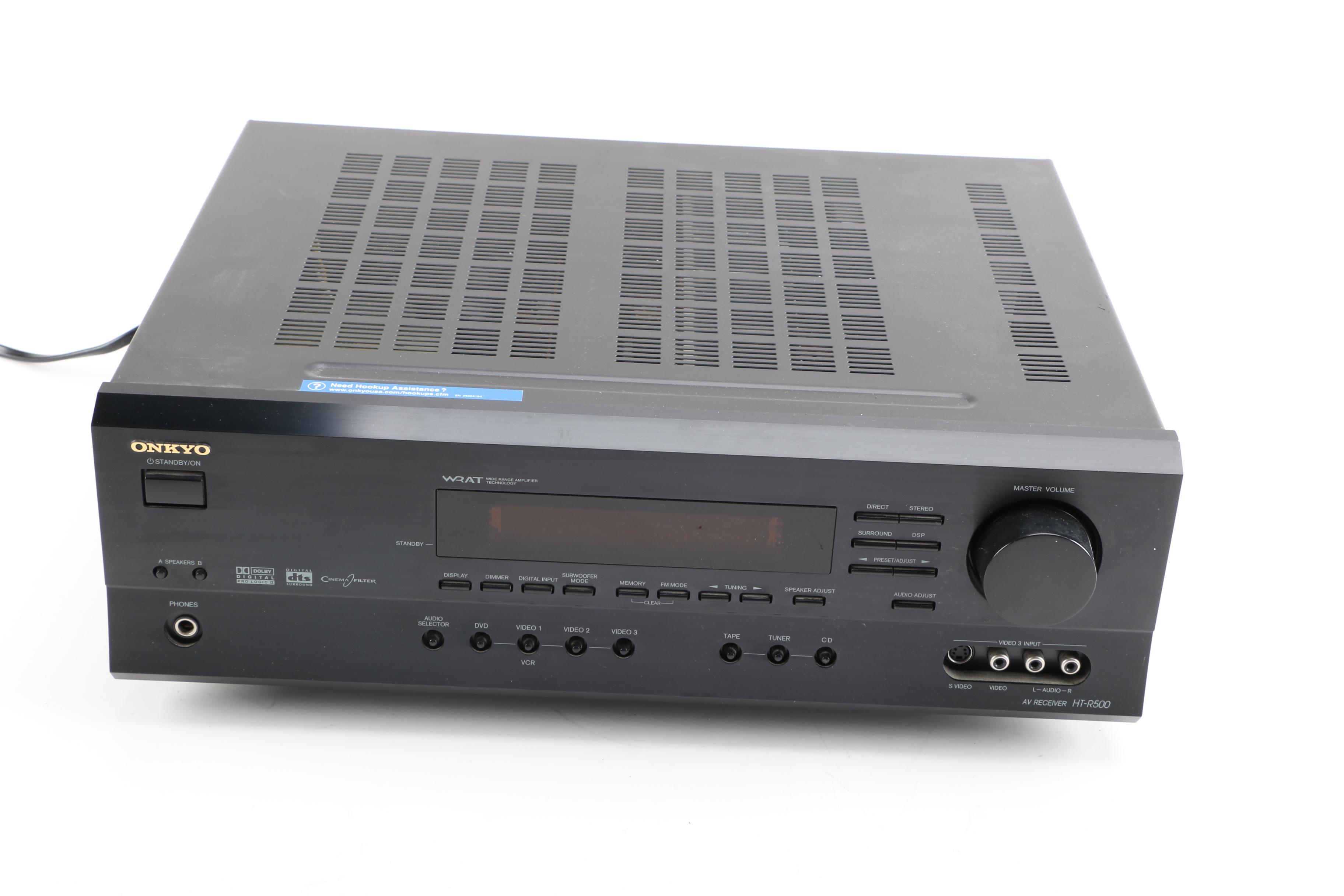 Onkyo HT-R500 Receiver, Onkyo Speaker and Yamaha Speakers