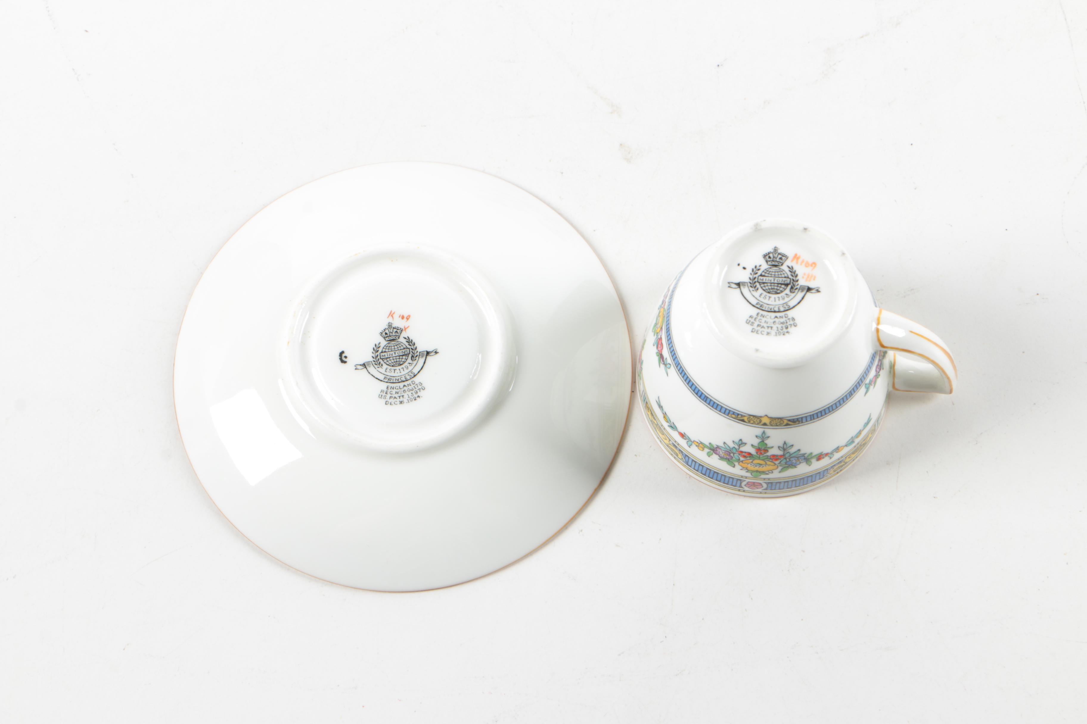 Minton "Princess" Cups and Saucers