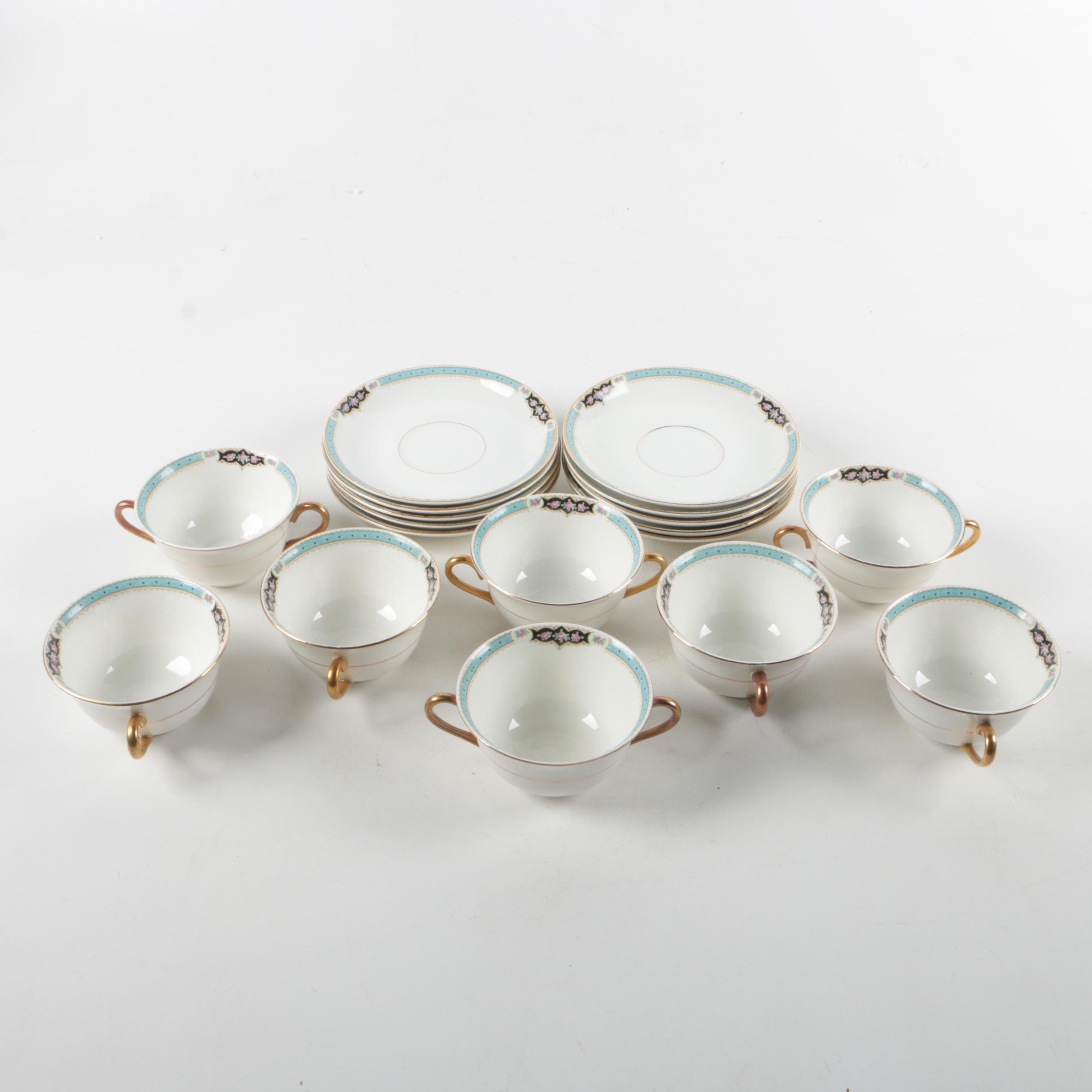 Canonsburg China Cream Soup Bowls and Saucers