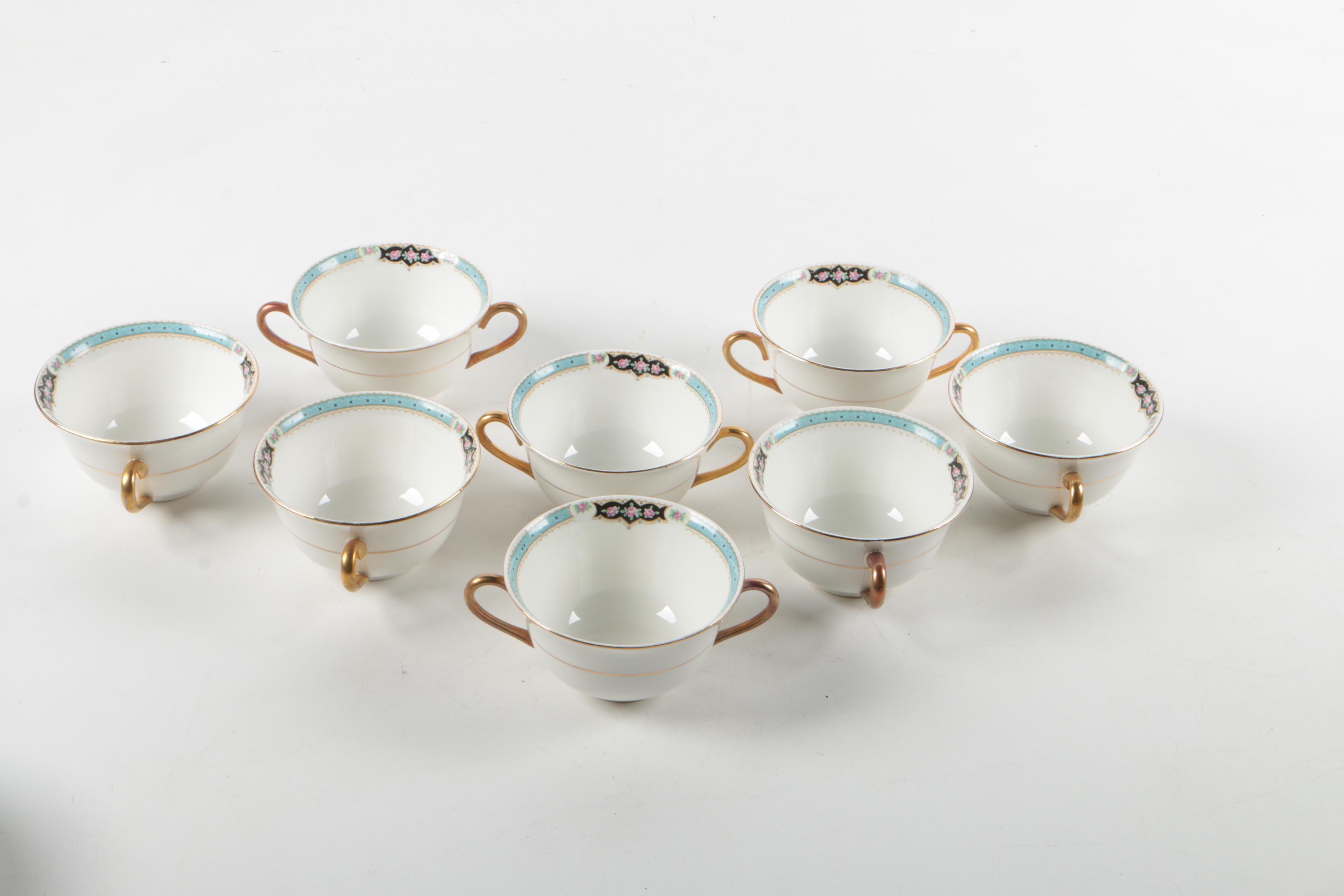 Canonsburg China Cream Soup Bowls and Saucers