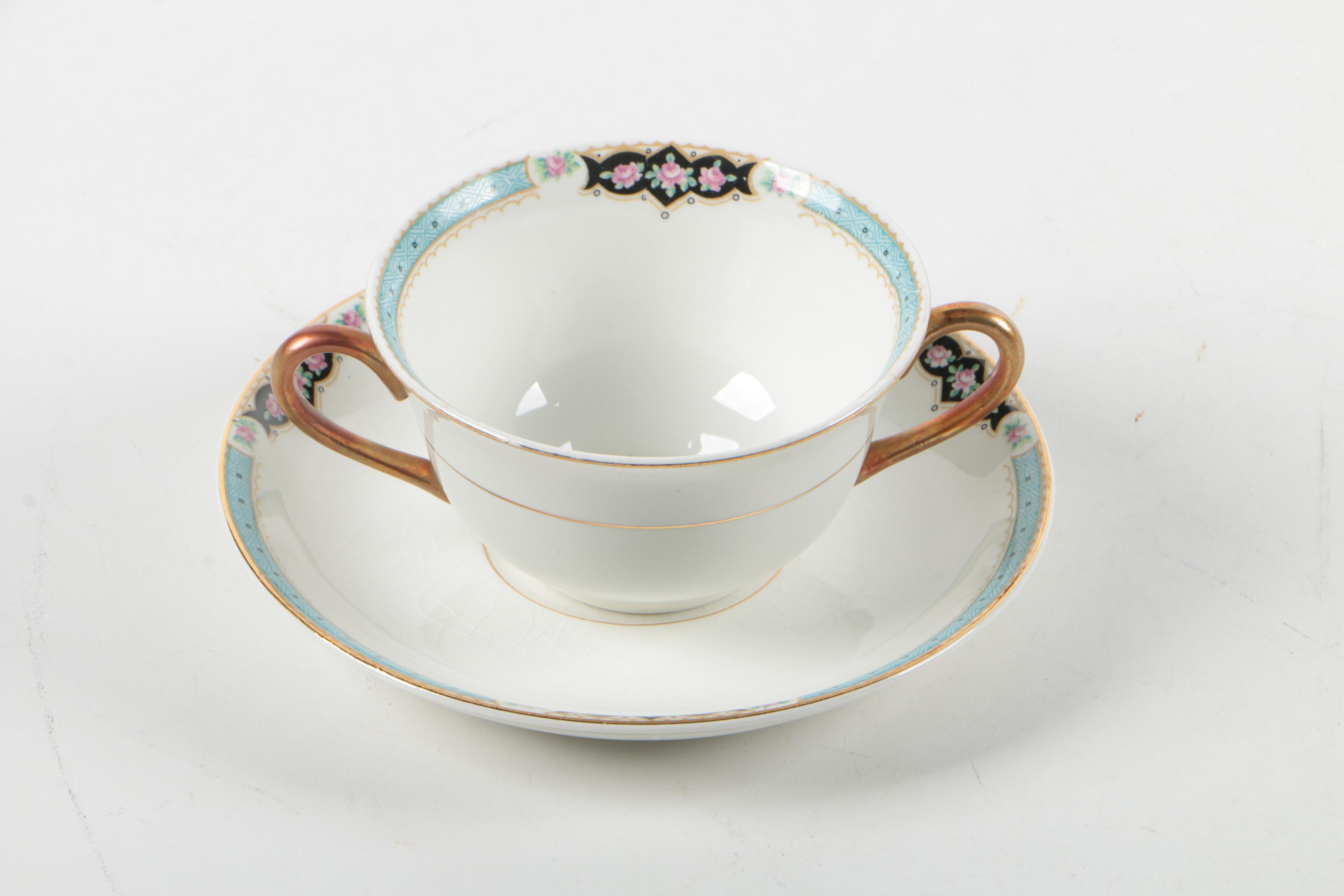 Canonsburg China Cream Soup Bowls and Saucers