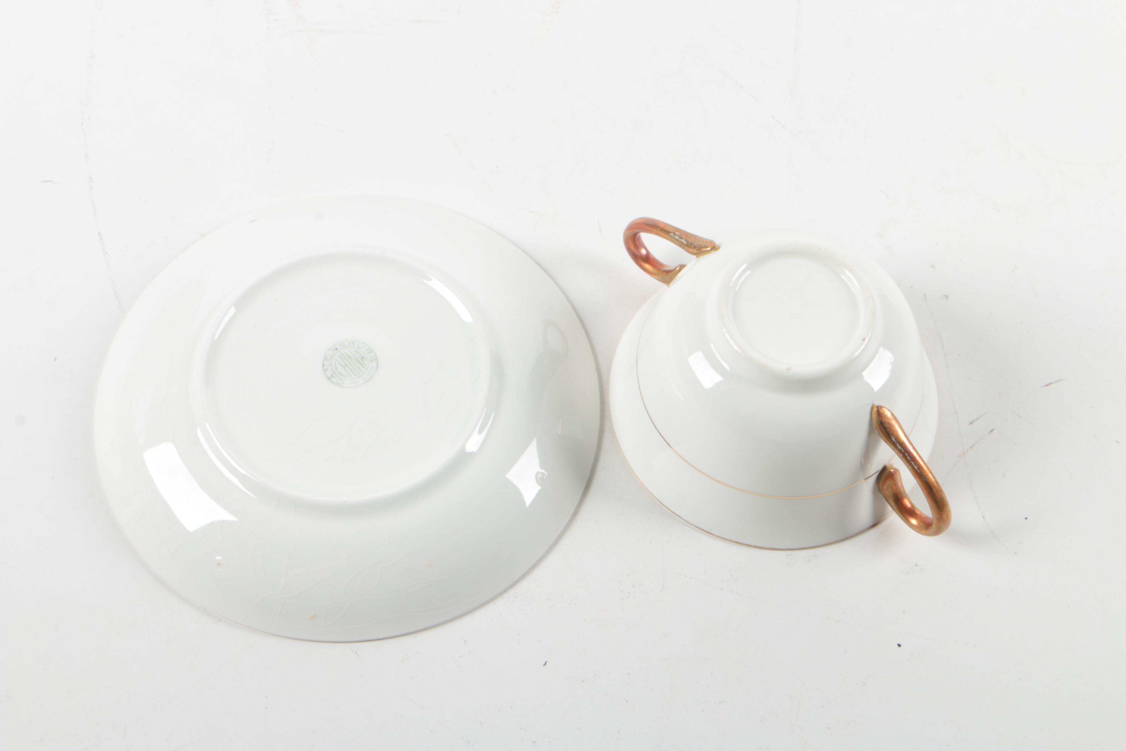 Canonsburg China Cream Soup Bowls and Saucers