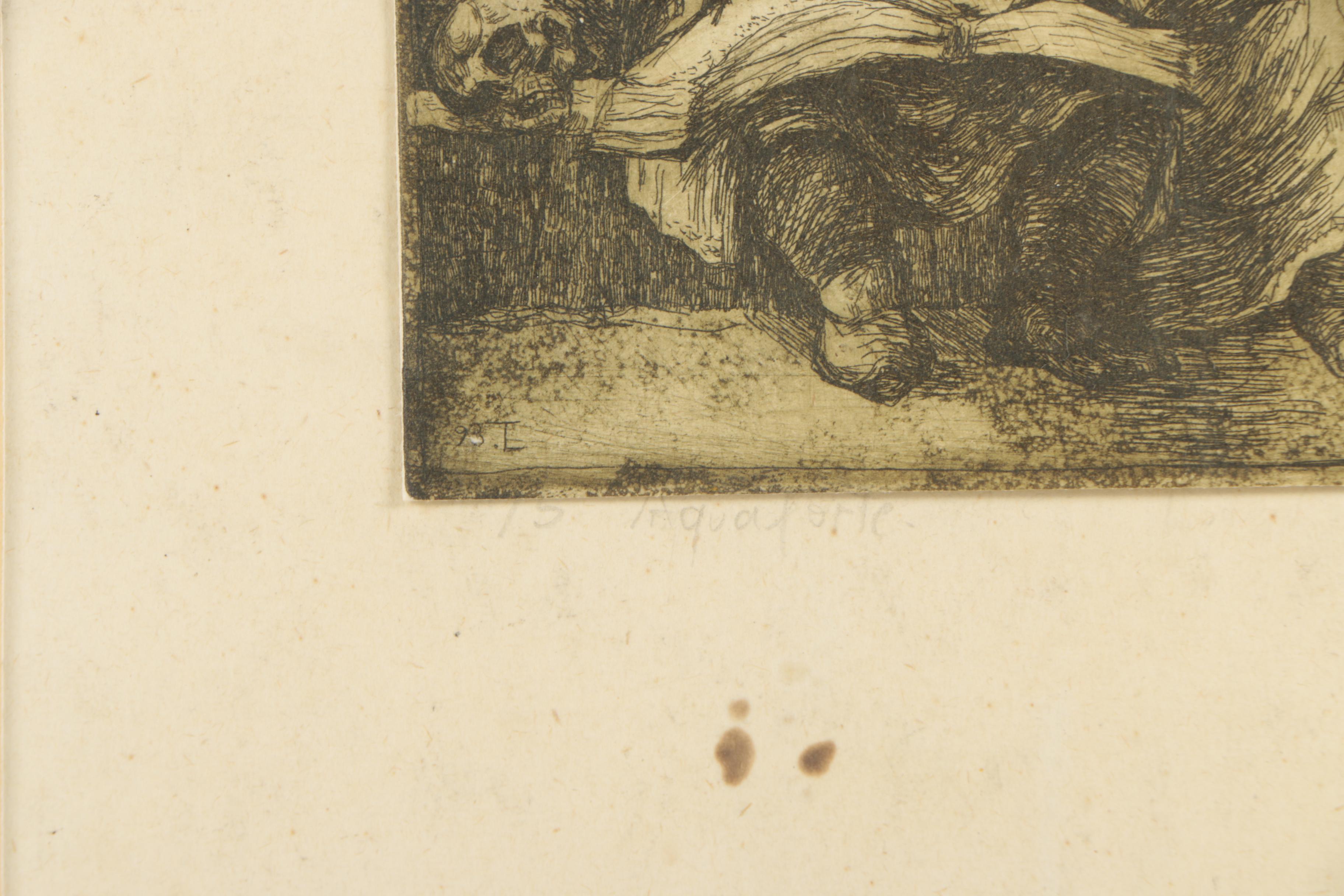 20th Century Eastern European Etching Figurative Scene