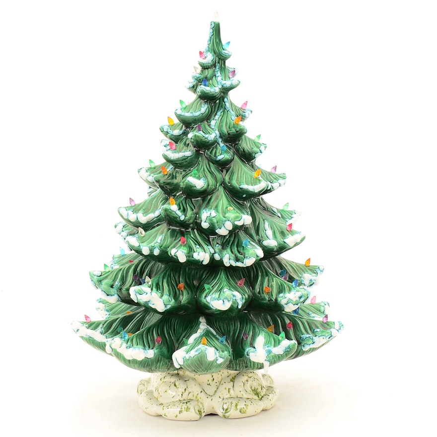 4-Piece Atlantic Mold Lighted Ceramic Christmas Tree