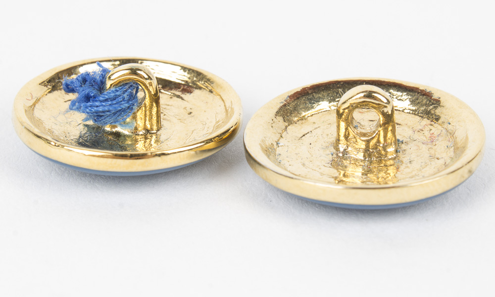 St. John Blue Enamel and Gold Tone Metal Replacement Logo Buttons