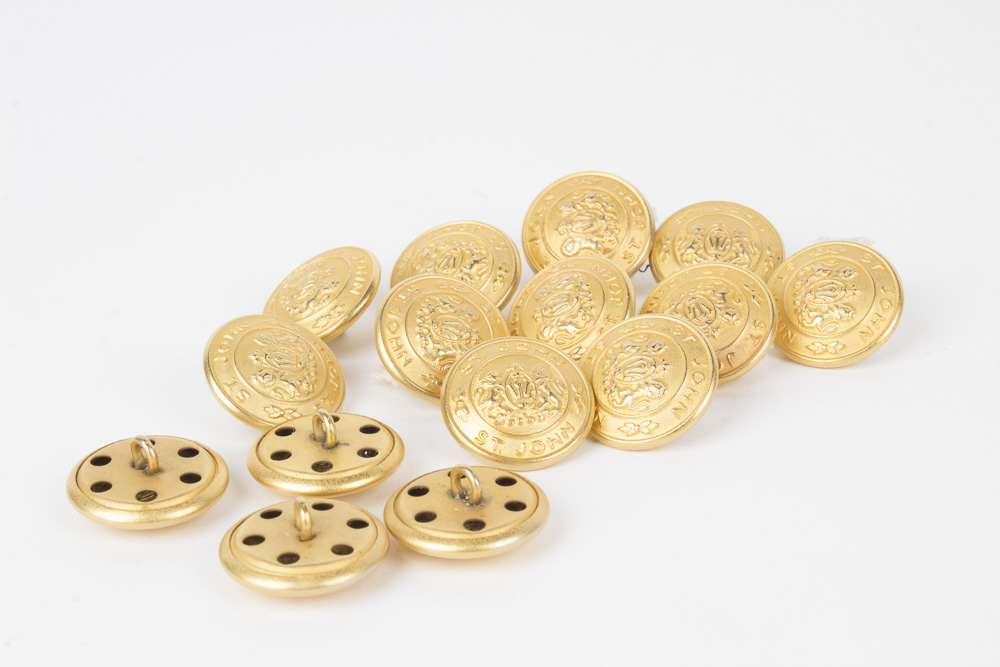 St. John Gold Tone Emblem Buttons