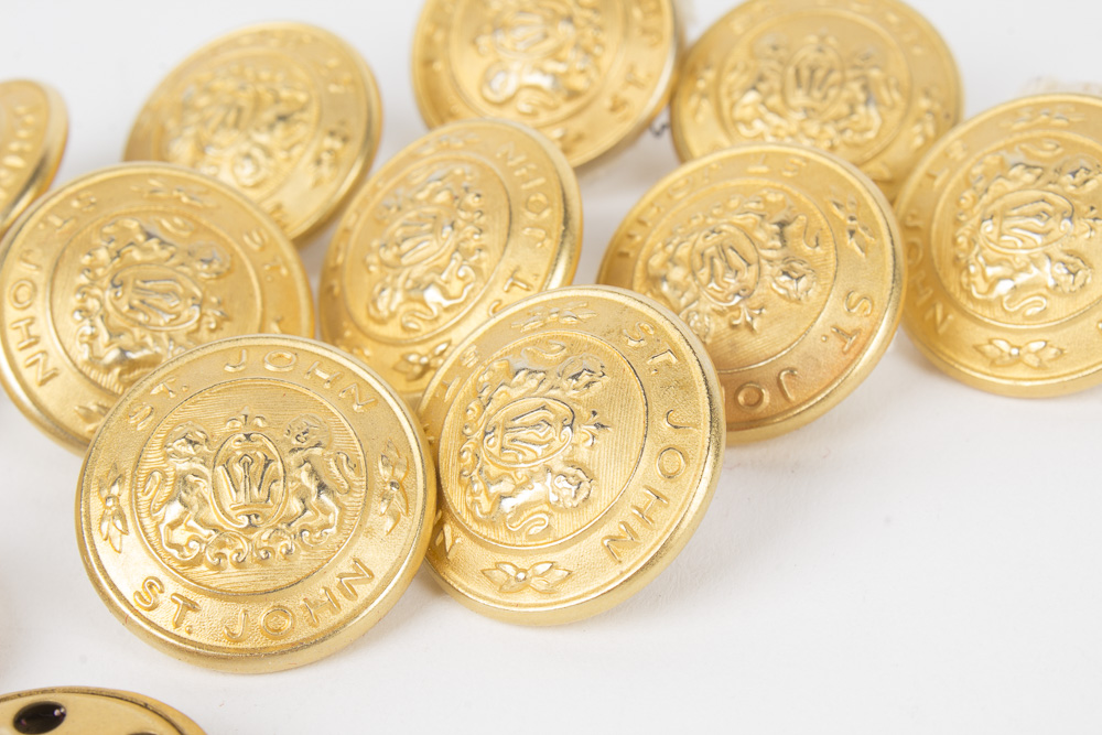 St. John Gold Tone Emblem Buttons