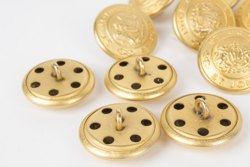 St. John Gold Tone Emblem Buttons