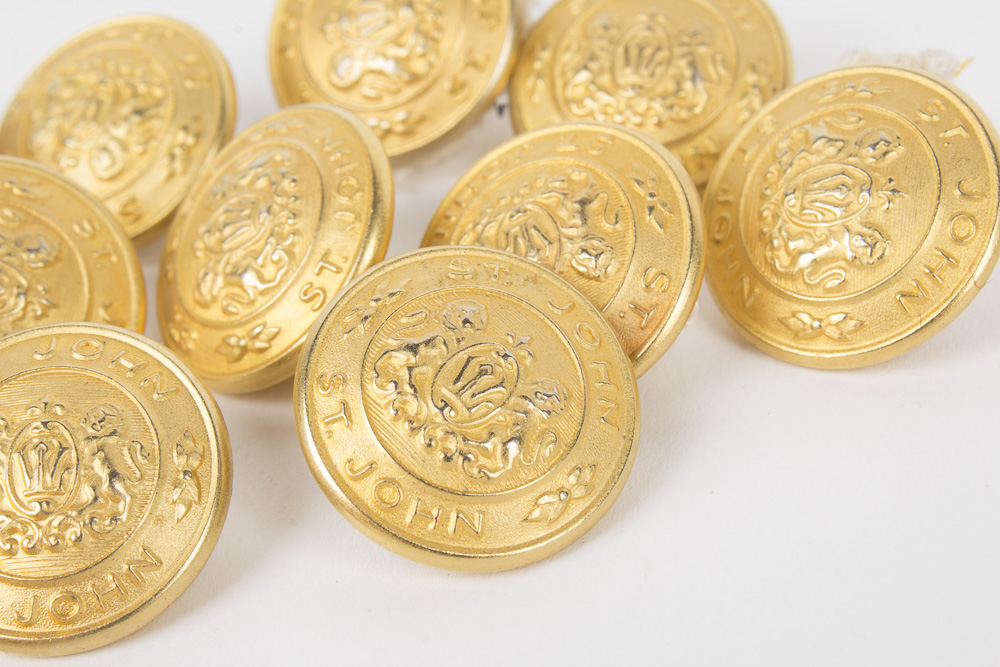 St. John Gold Tone Emblem Buttons