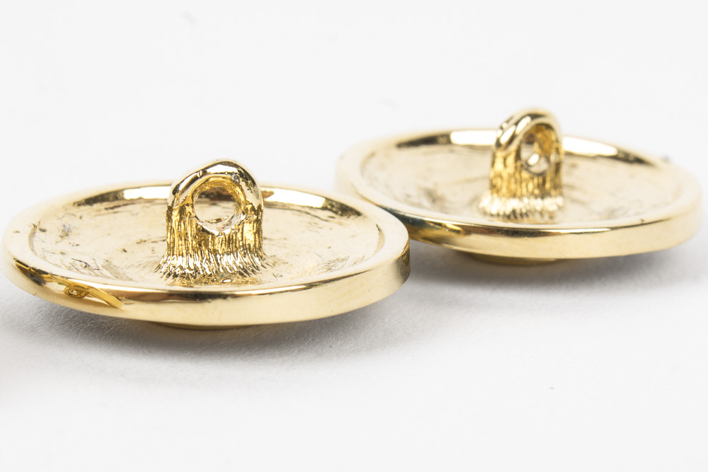 St. John Black Enamel and Gold Toned Metal Replacement Logo Buttons