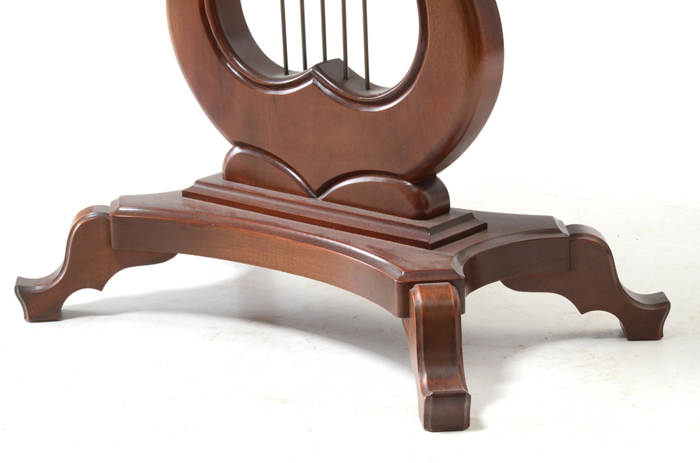 Victorian Style Lyre-Base Console Table