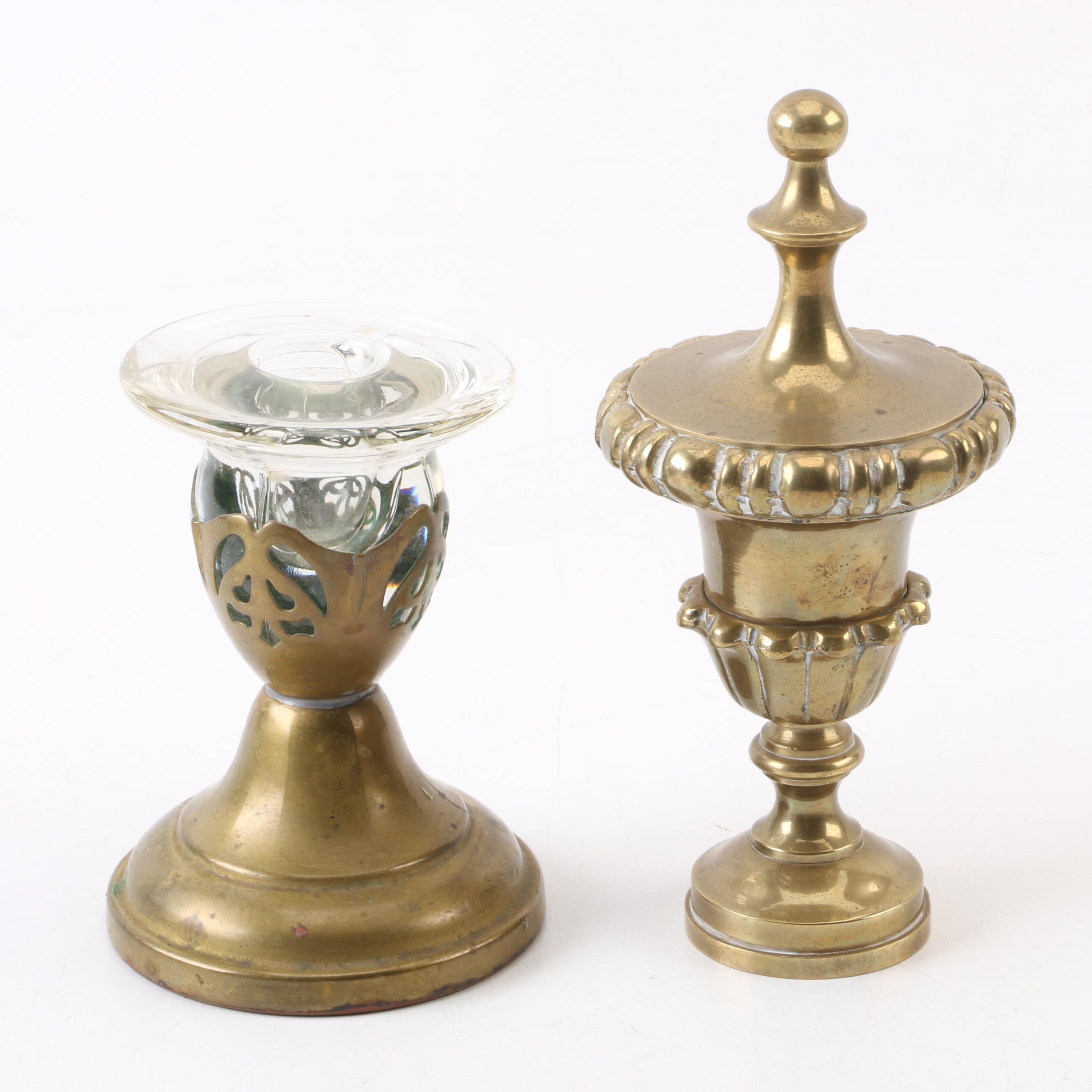 Assorted Decor Including Faber Bros. New York Krome-Kraft Candlestick Holder