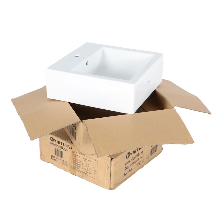 Twin Rectangular White Sinks