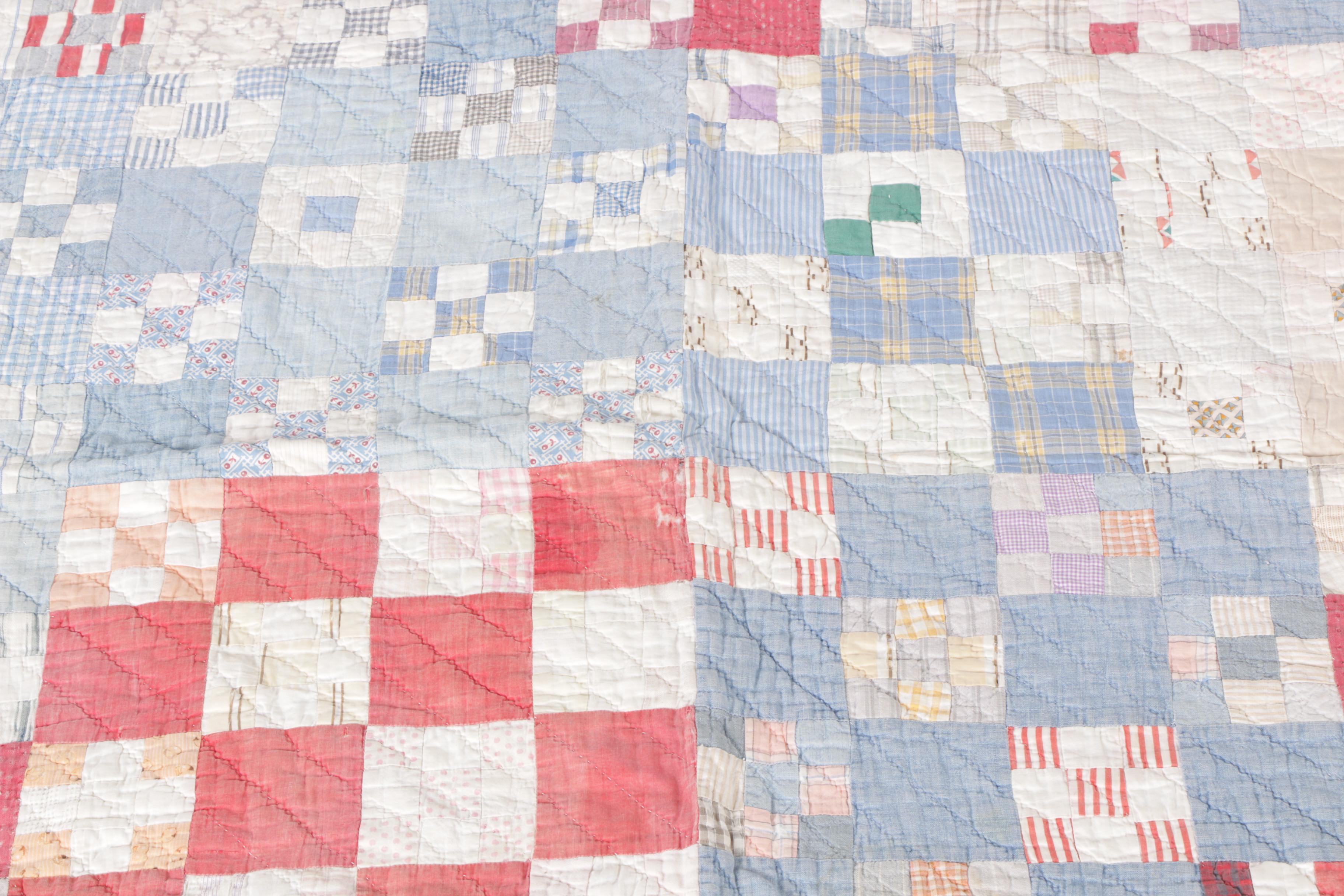 Antique Handmade "Nine Patch" Quilt