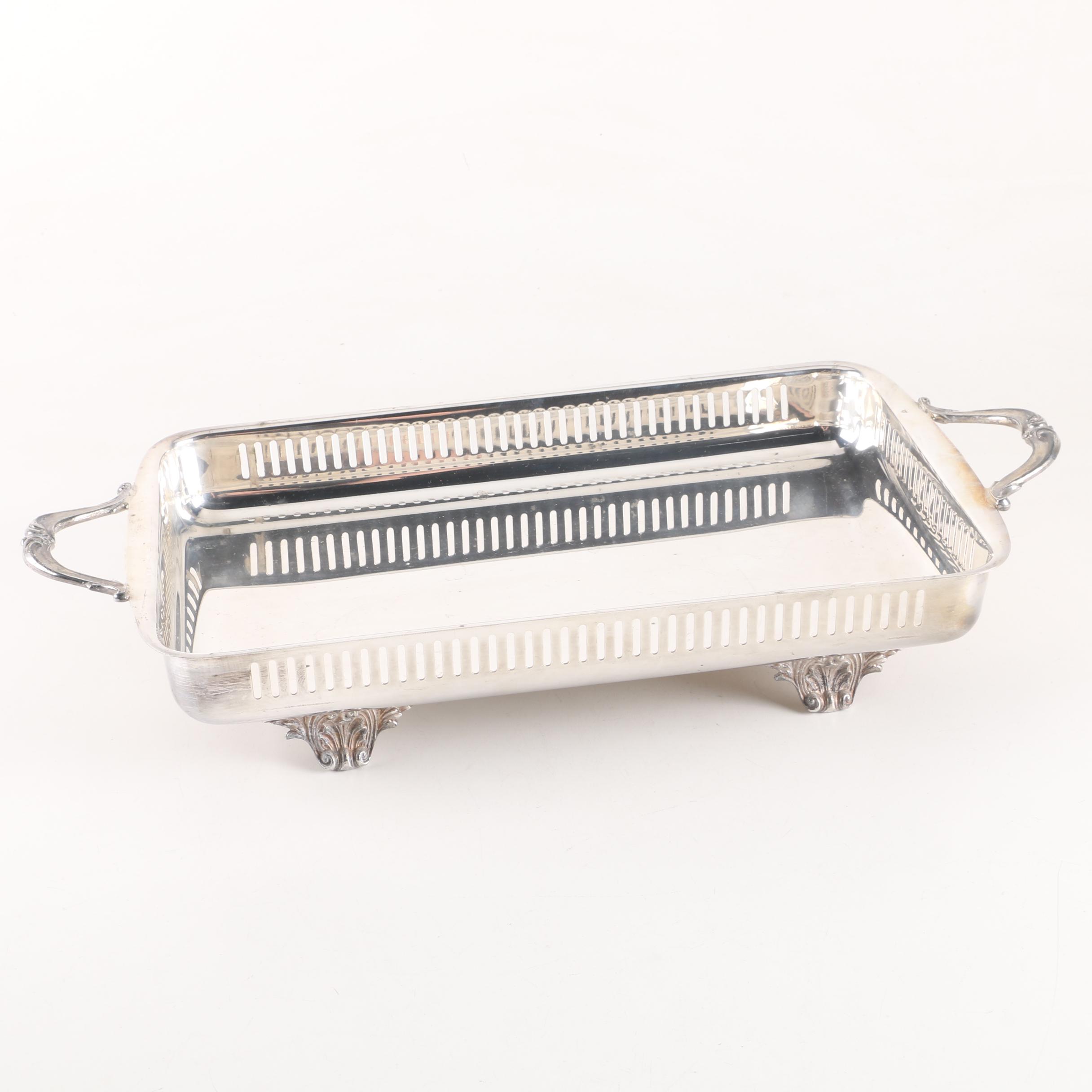 Vintage Silver by Sacks Silver Plate Gallery Tray