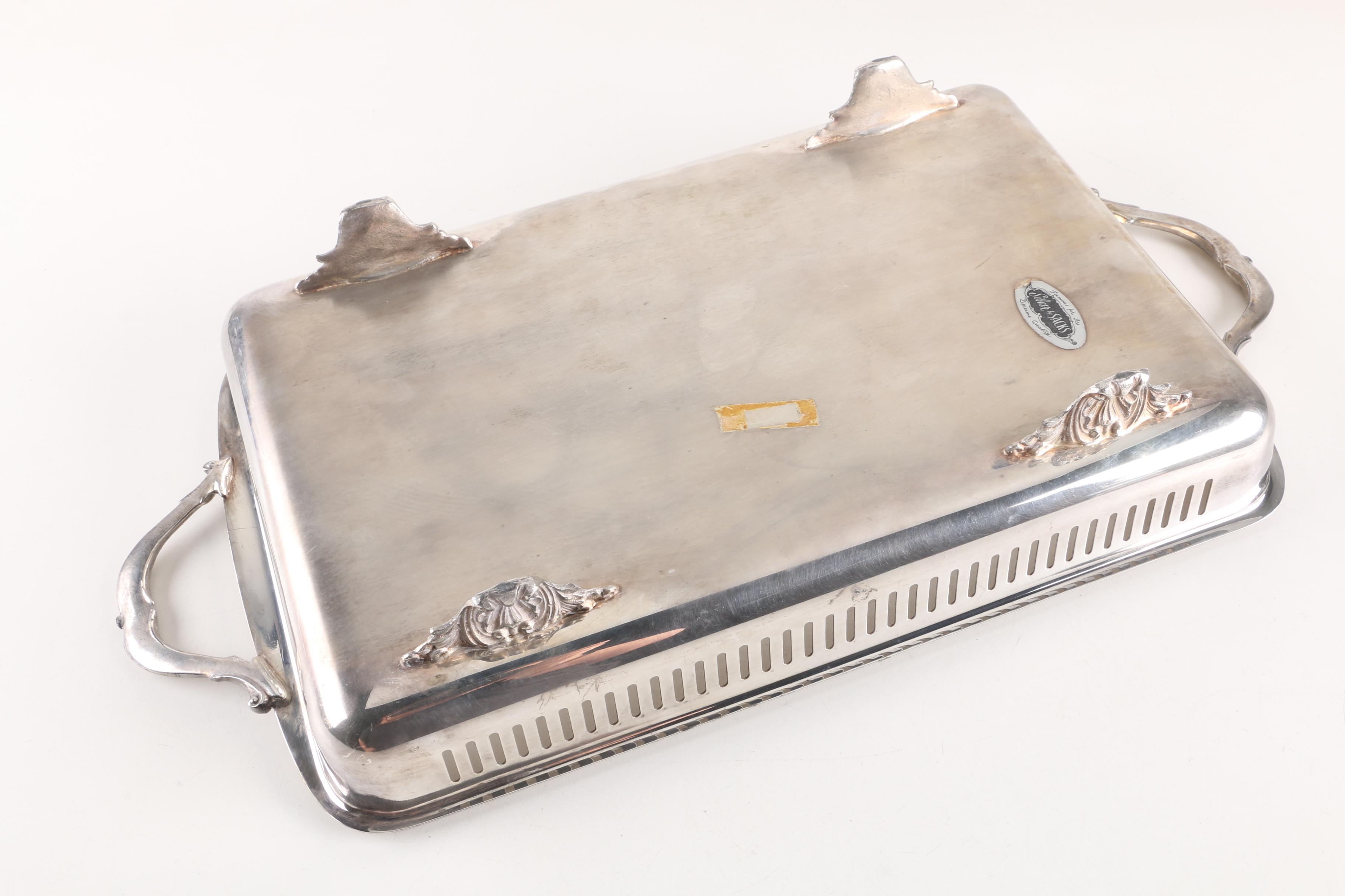 Vintage Silver by Sacks Silver Plate Gallery Tray
