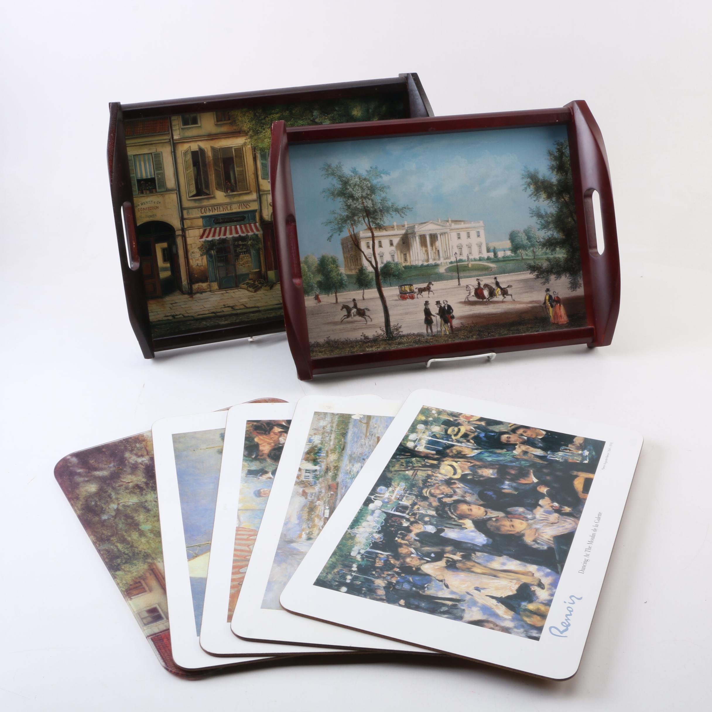 Decorative Renoir Place Mats and Serving Trays