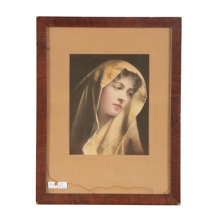 George B. Petty Hand-Colored Photograph "A Modern Madonna"