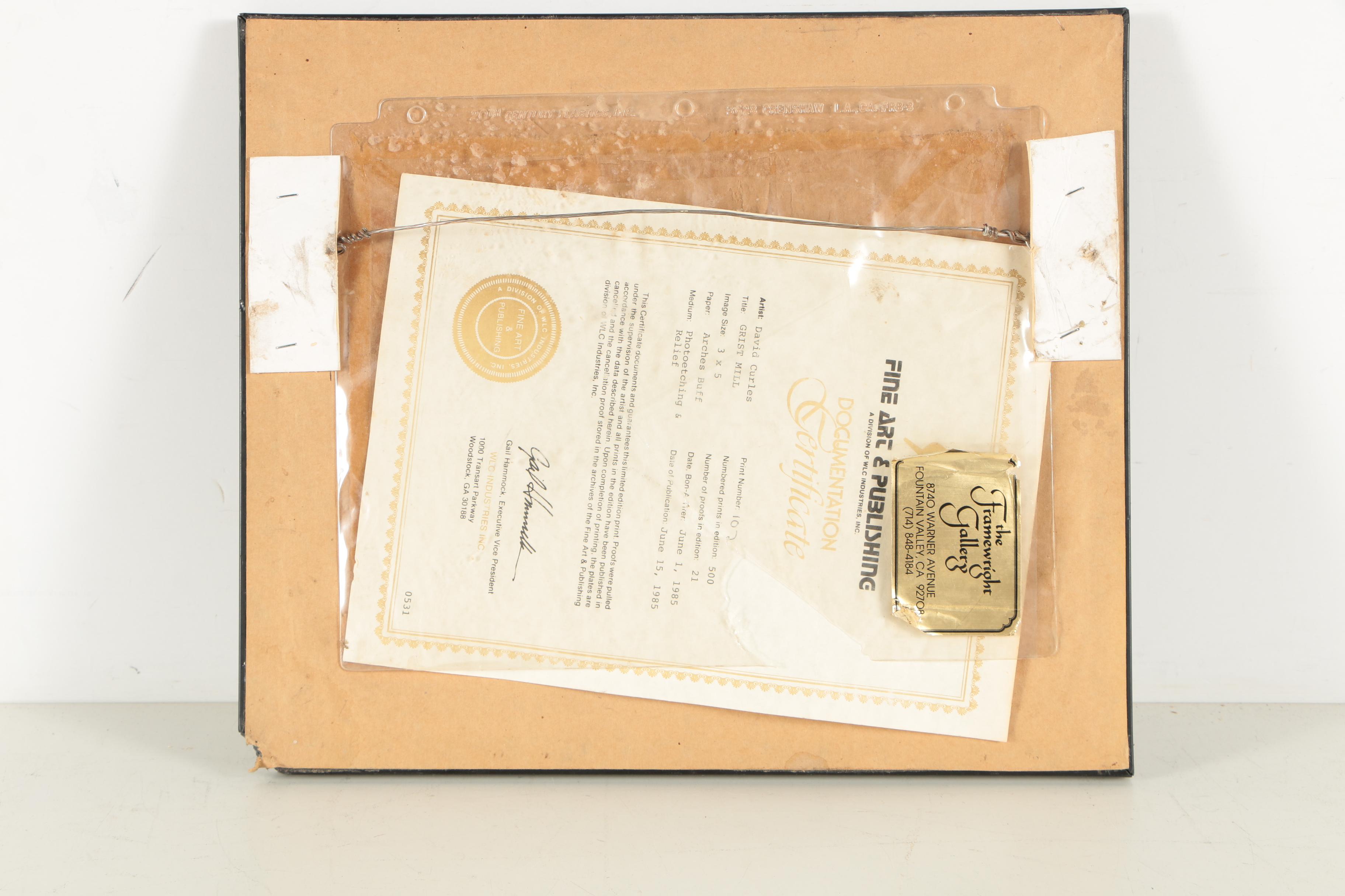 David Curles Limited Edition Photo Etching "Great Mill"