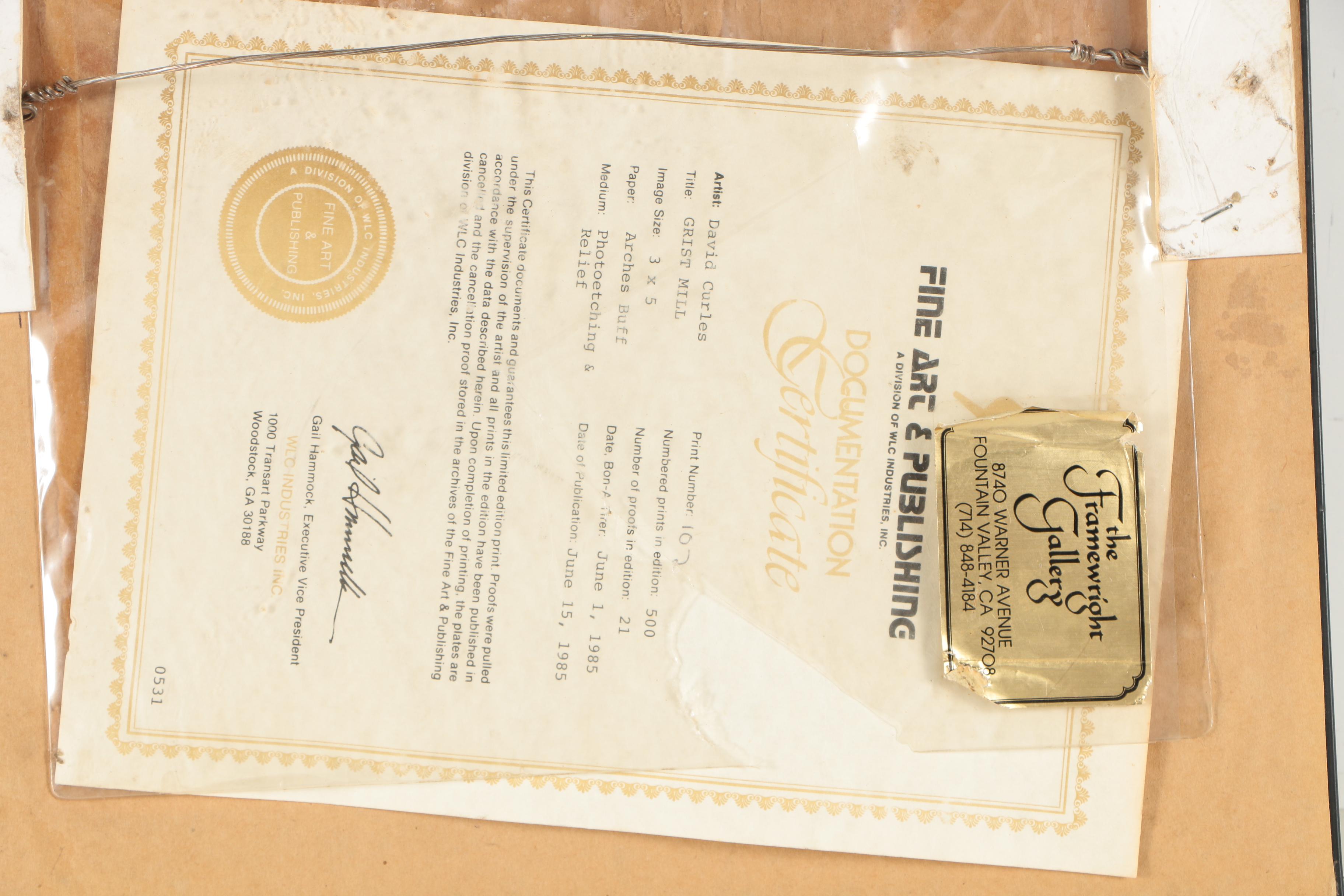 David Curles Limited Edition Photo Etching "Great Mill"