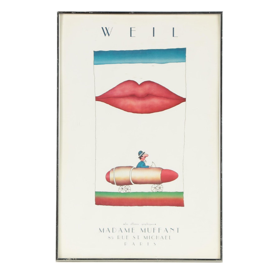 Late 20th Century French Offset Lithograph Poster "Weil"