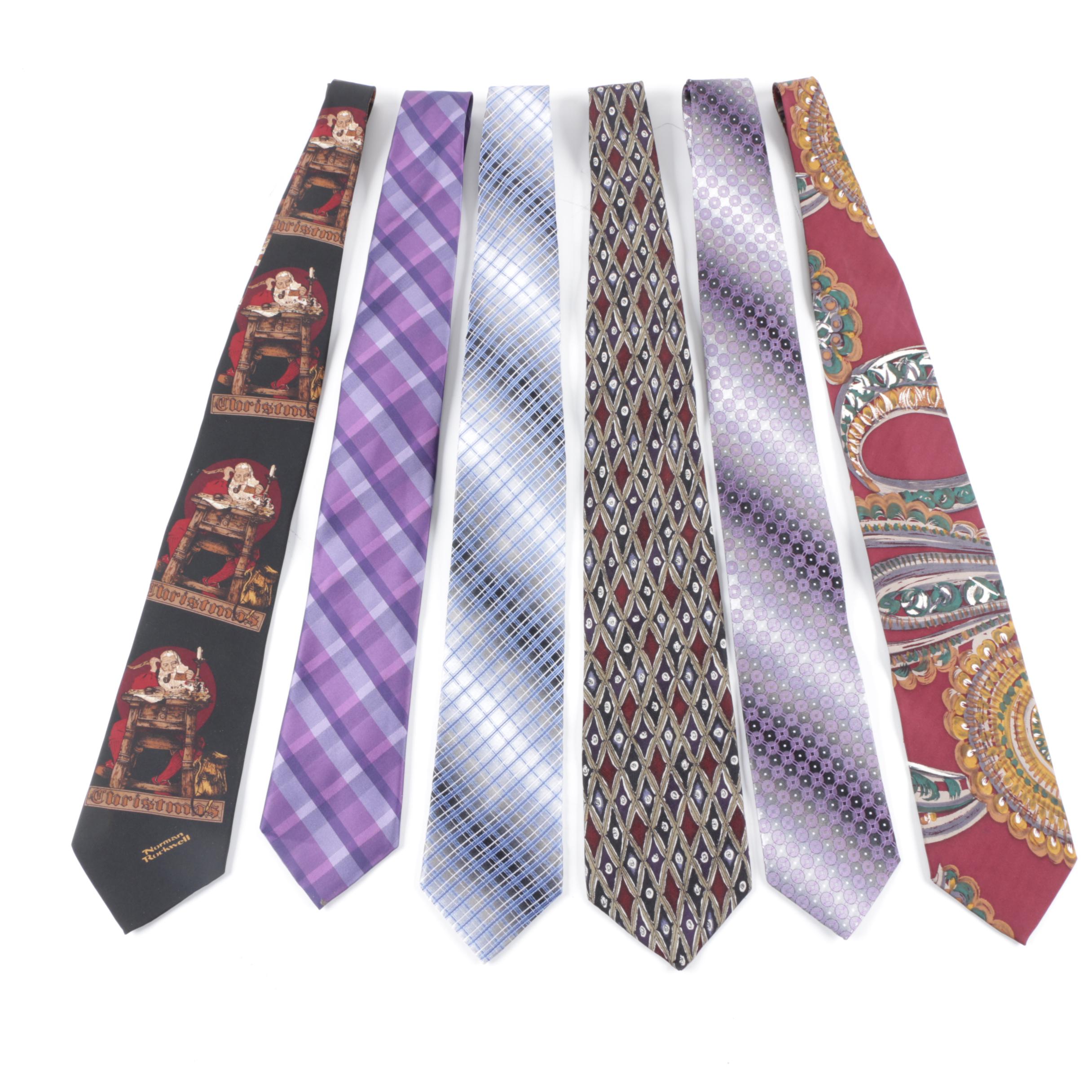 Men's Assorted Neckties Including Pronto Uomo and Calvin Klein