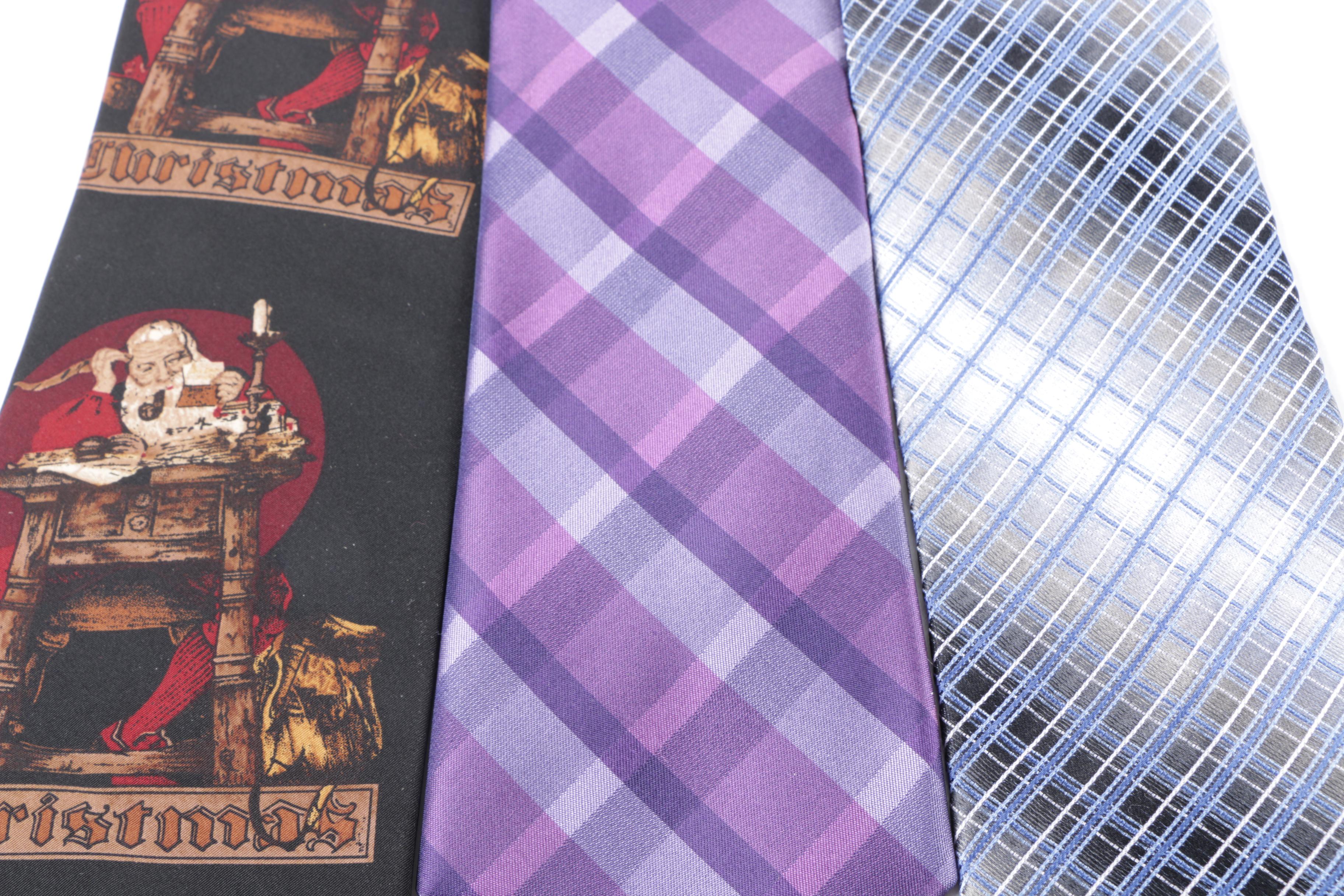Men's Assorted Neckties Including Pronto Uomo and Calvin Klein