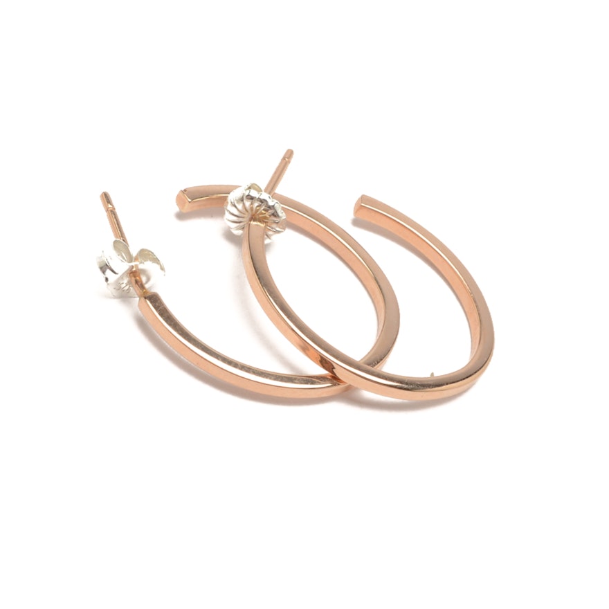 18K Yellow Gold Hoop Earrings