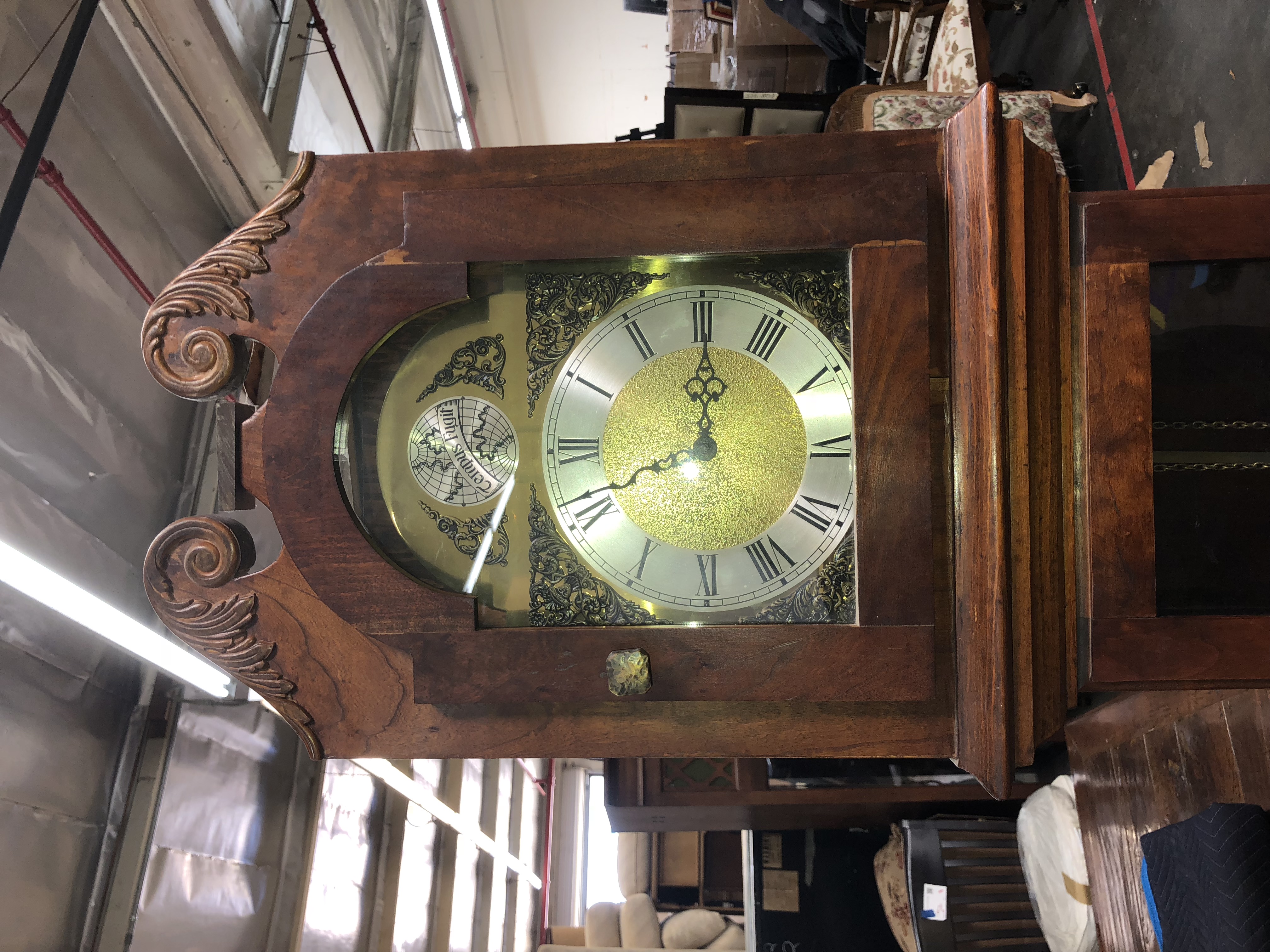 German Tempus Fugit Grandfather Clock