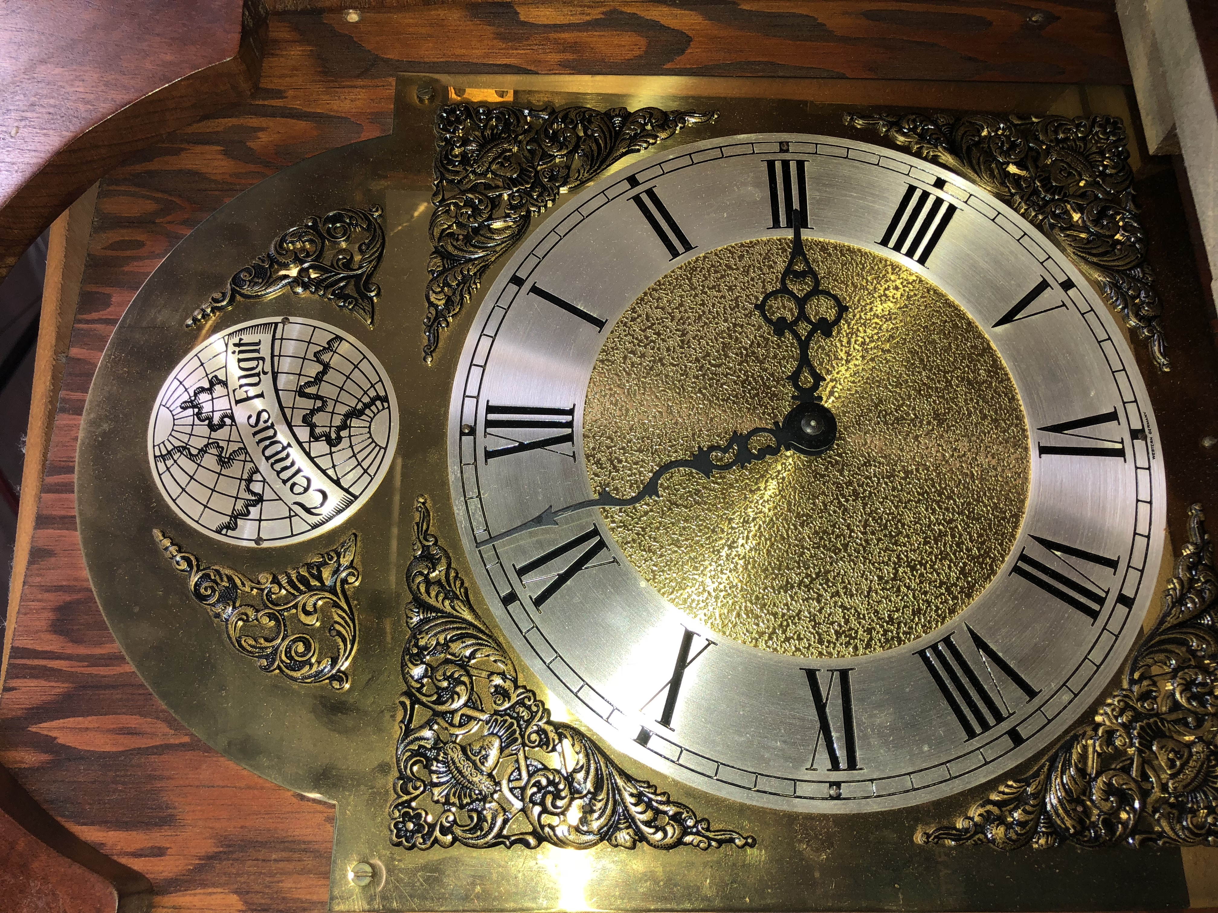German Tempus Fugit Grandfather Clock