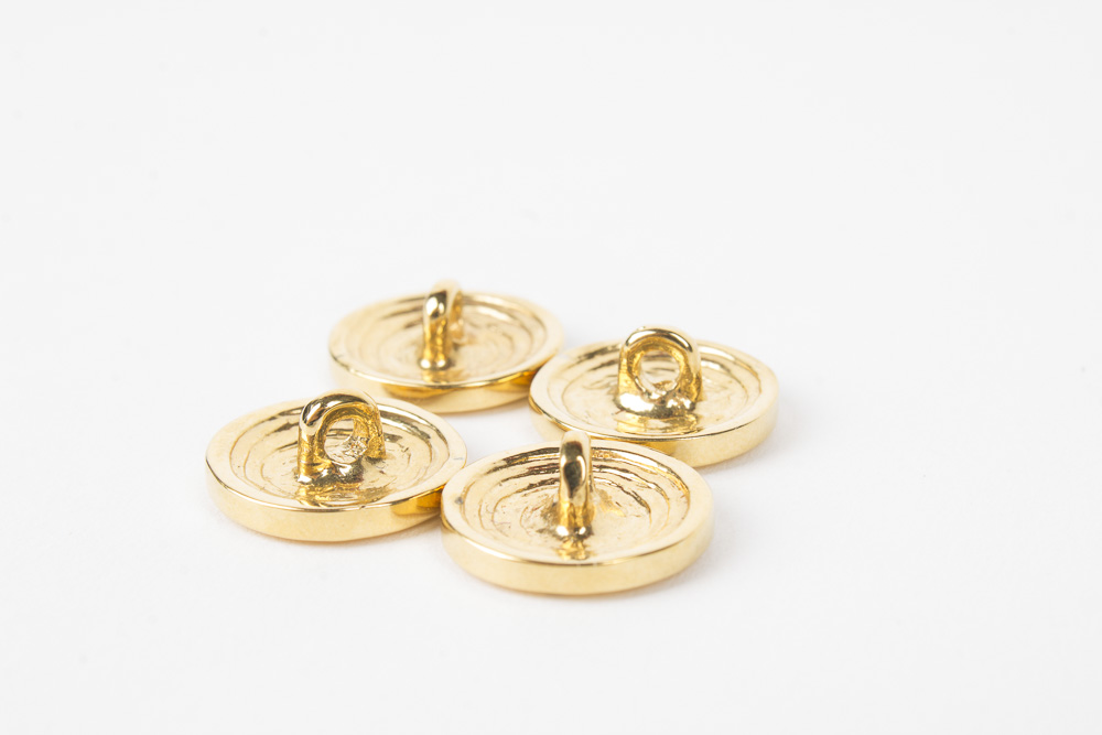 St. John Gold Toned Metal and Black Enamel Replacement Logo Buttons