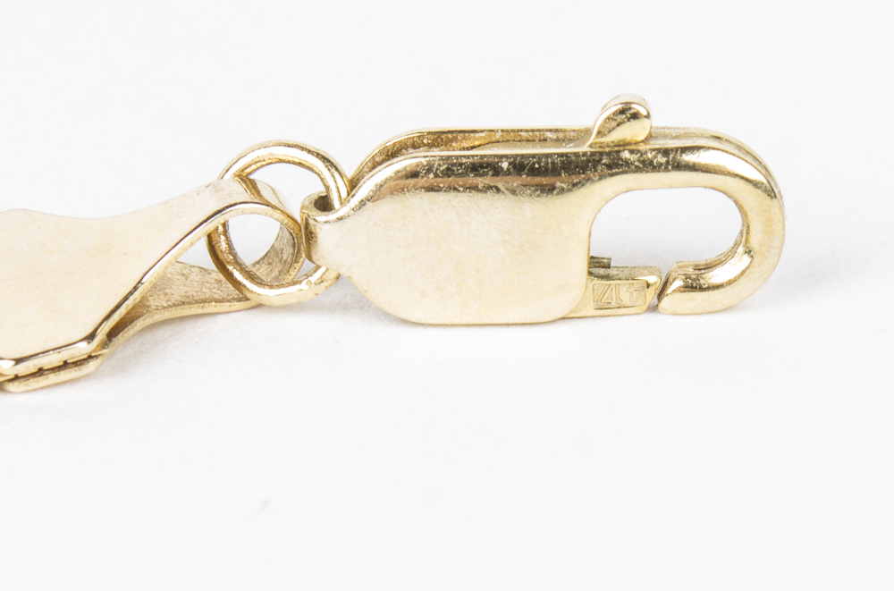 10K Yellow Gold Necklace and Blue Topaz and Diamond Earrings