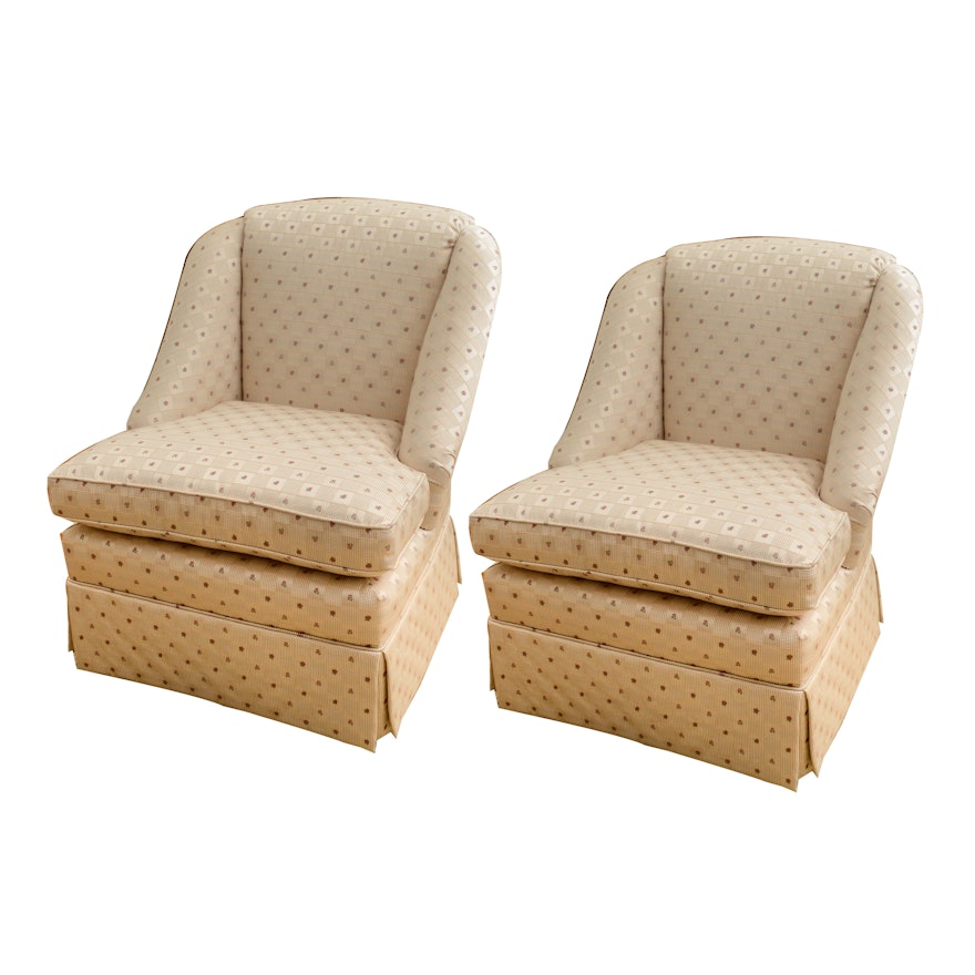 Pair of Baker Upholstered Slipper Chairs