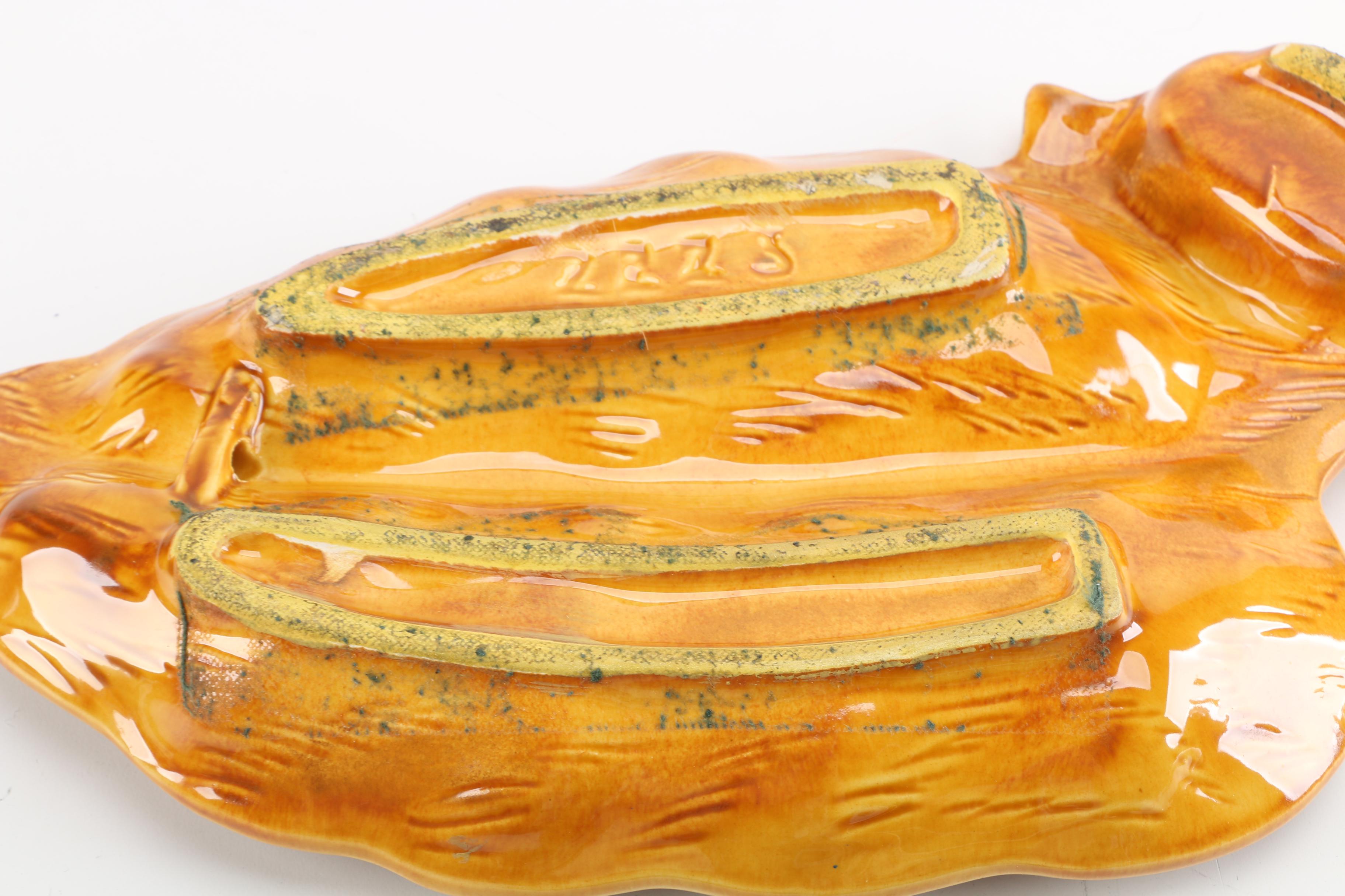 Vintage California Pottery Leaf Dishes and Ash Receiver