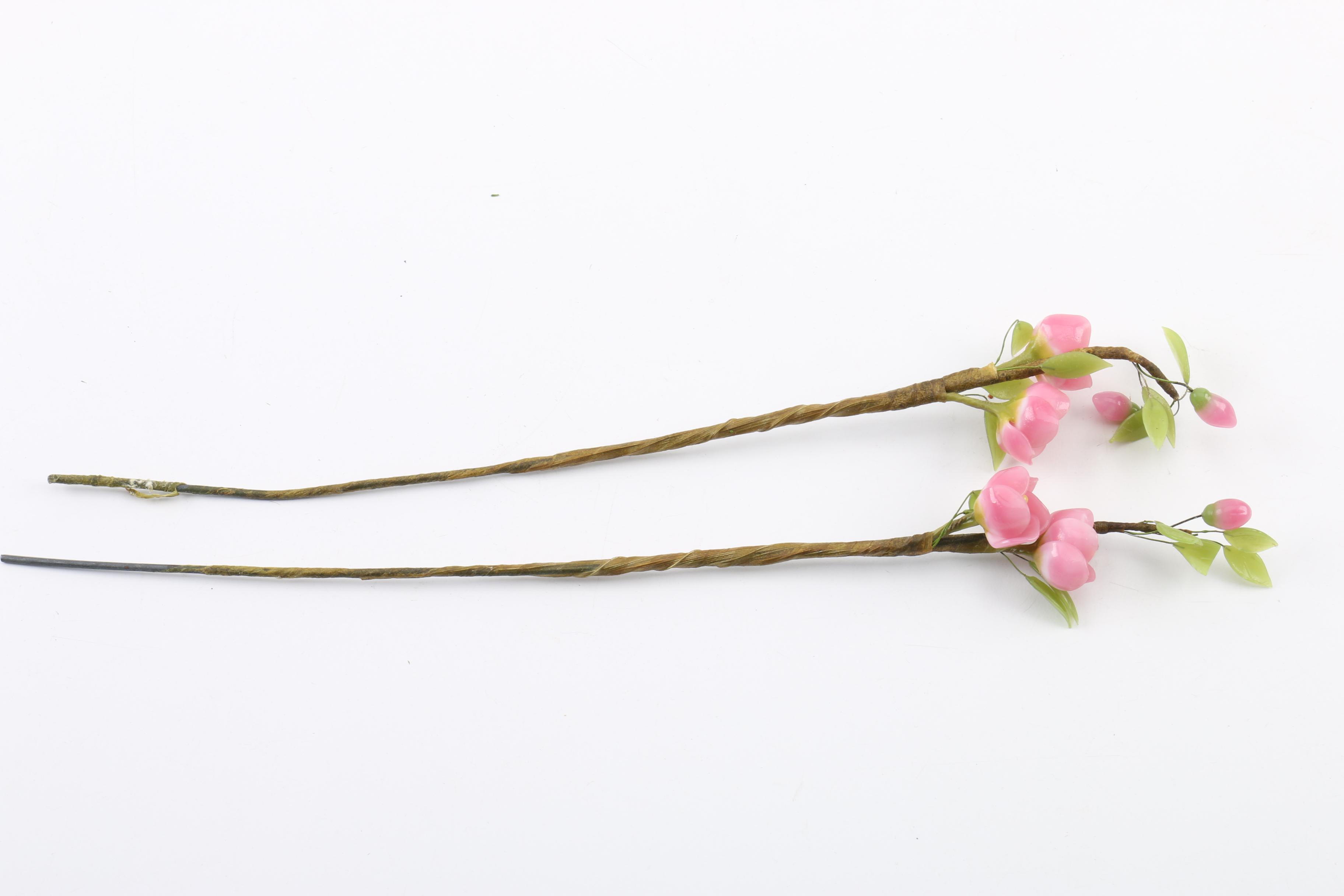 Glass Flowers On Wire Stems