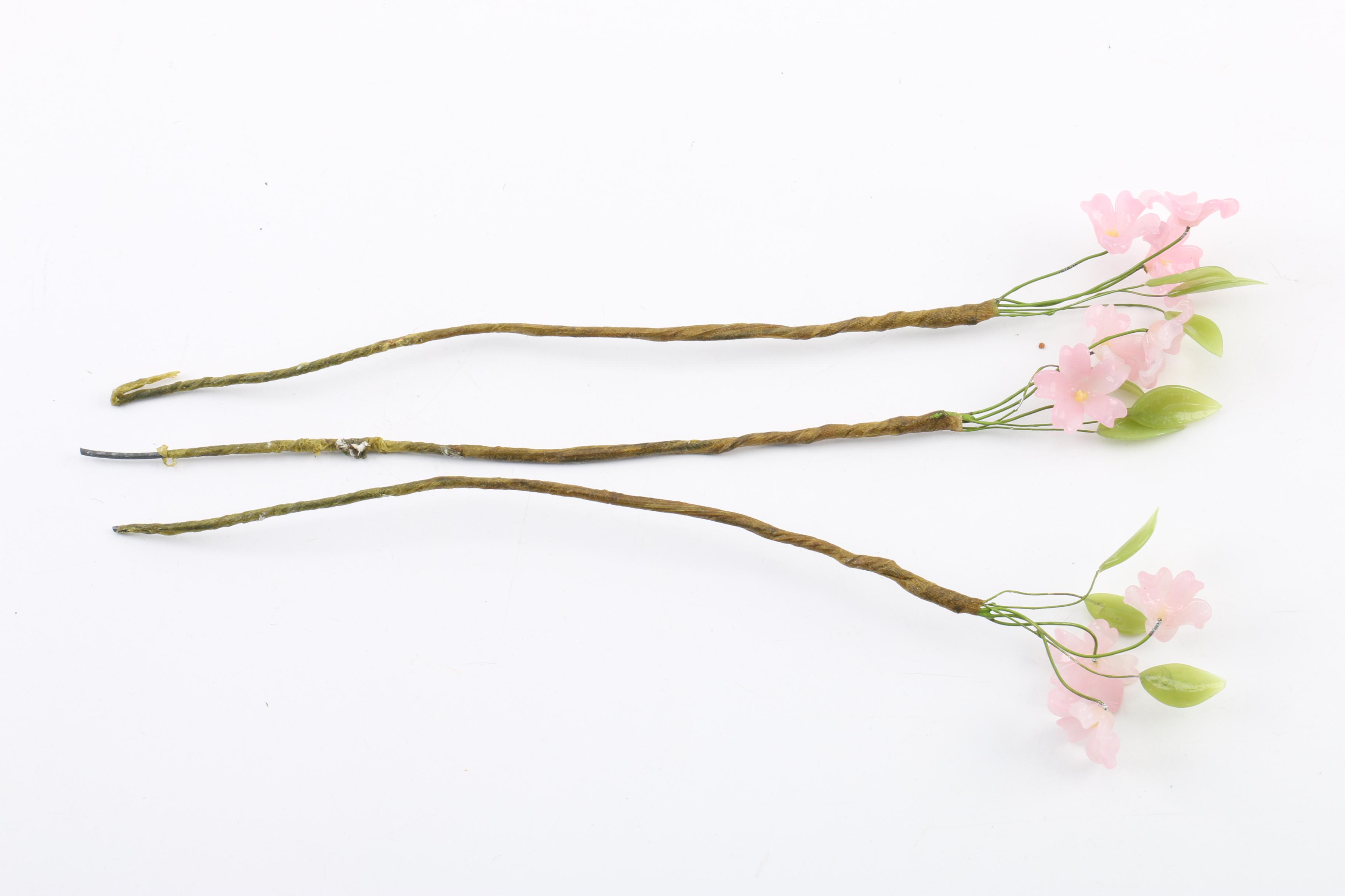 Glass Flowers On Wire Stems