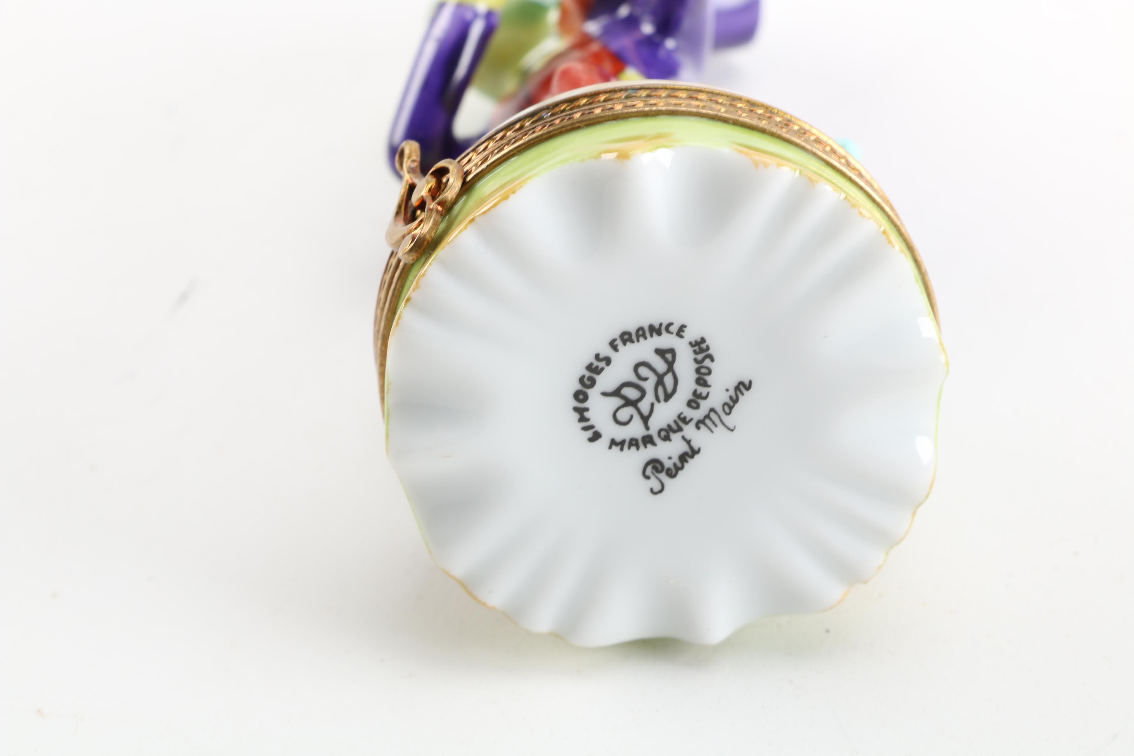 Limoges Violin Playing Cricket Trinket Box