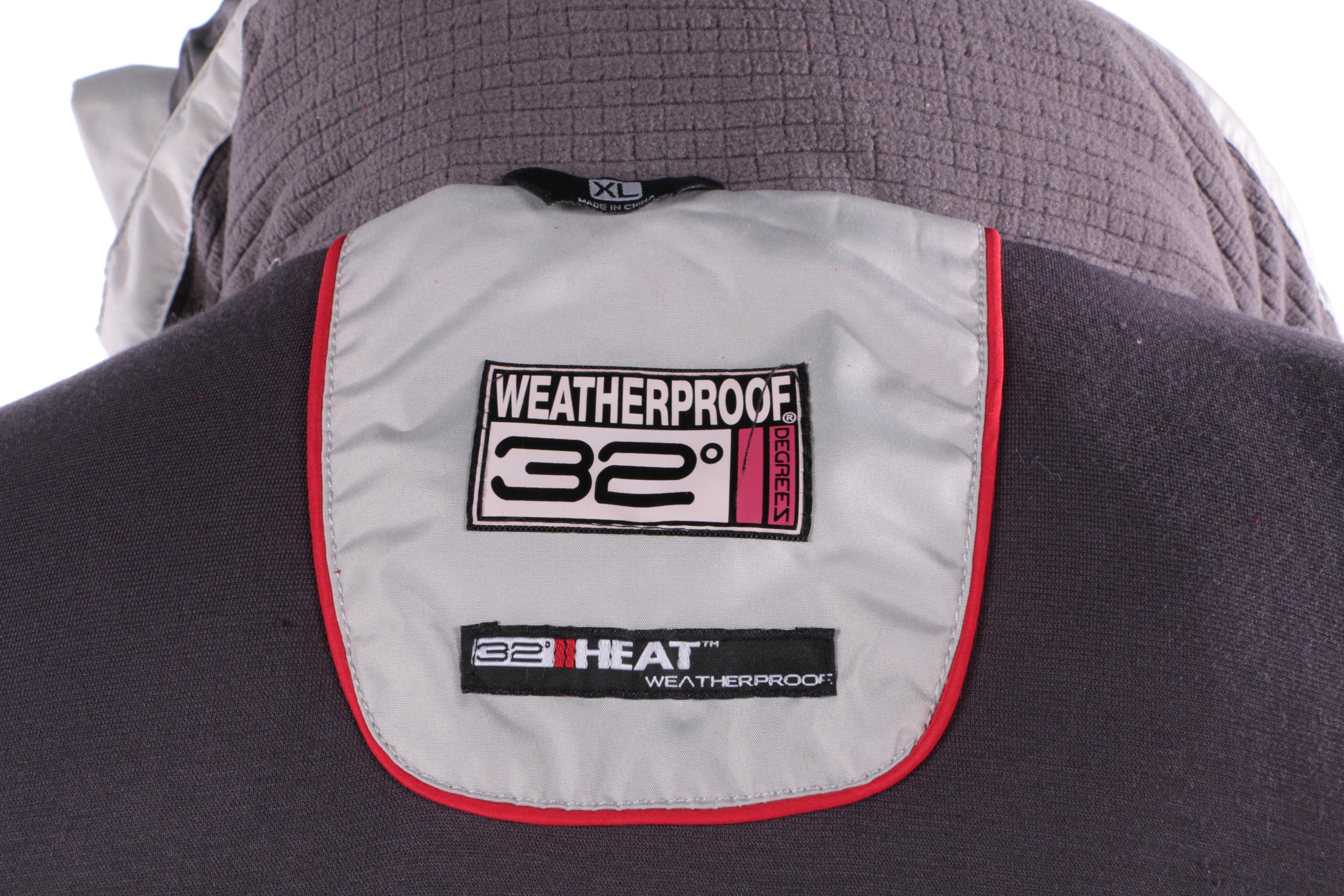 Men's Weatherproof 32 Degrees Grey Polyester Hooded Ski Jacket