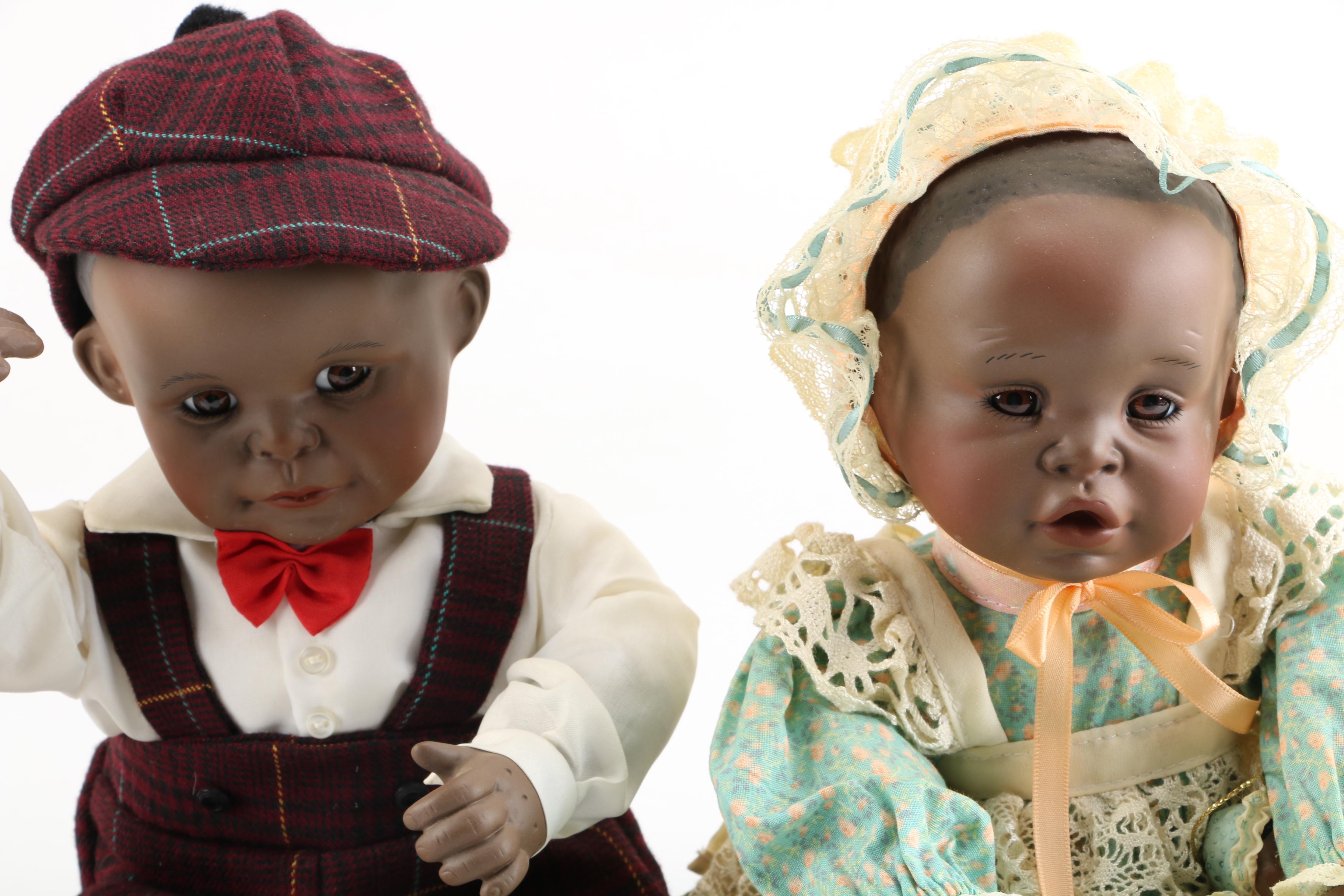 Yolanda Bello Signed "Picture-Perfect Babies" Porcelain Dolls